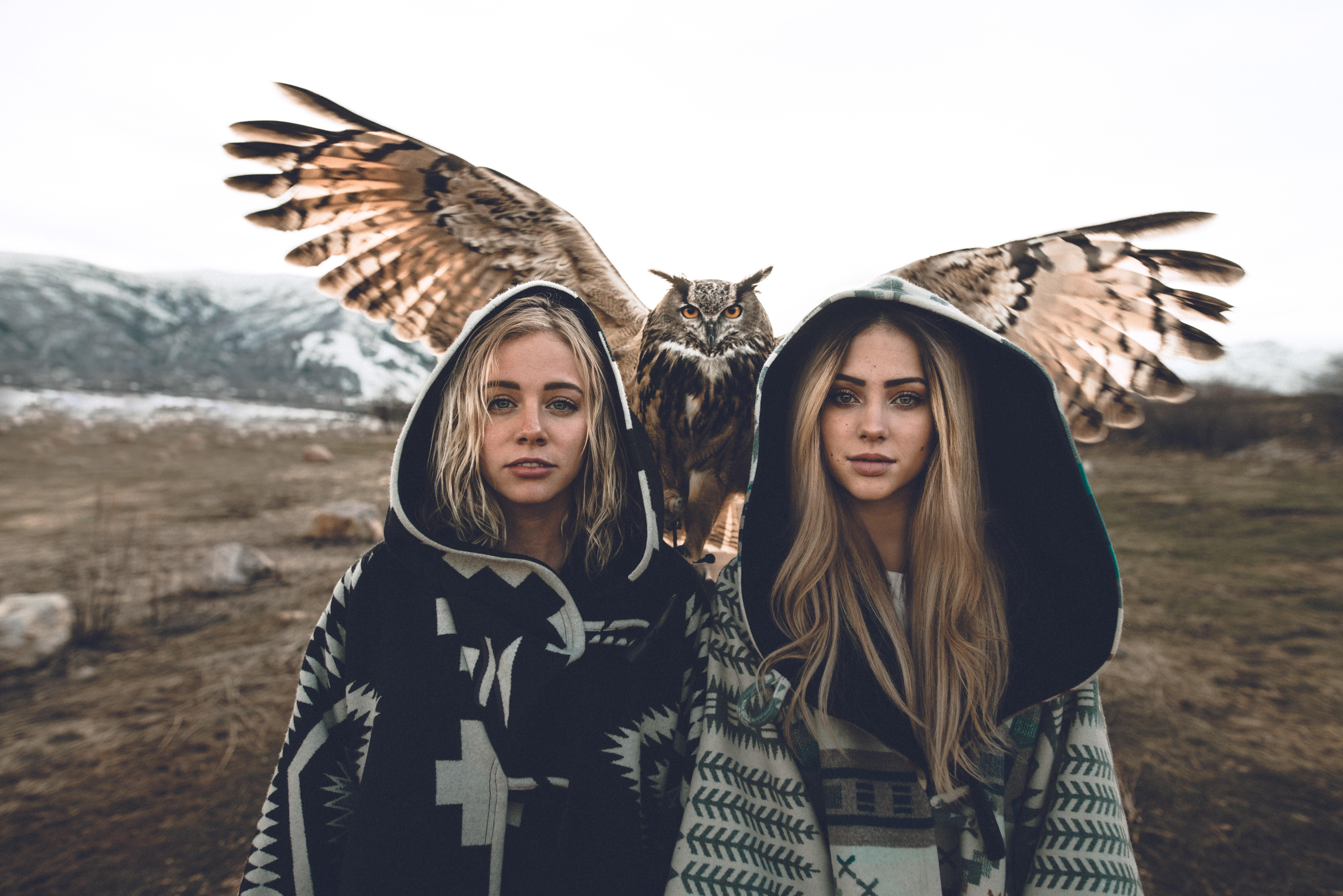 8K, blonde, owl, charly jordan 10, women, Charly Jordan, Zach Allia, HD Wallpaper