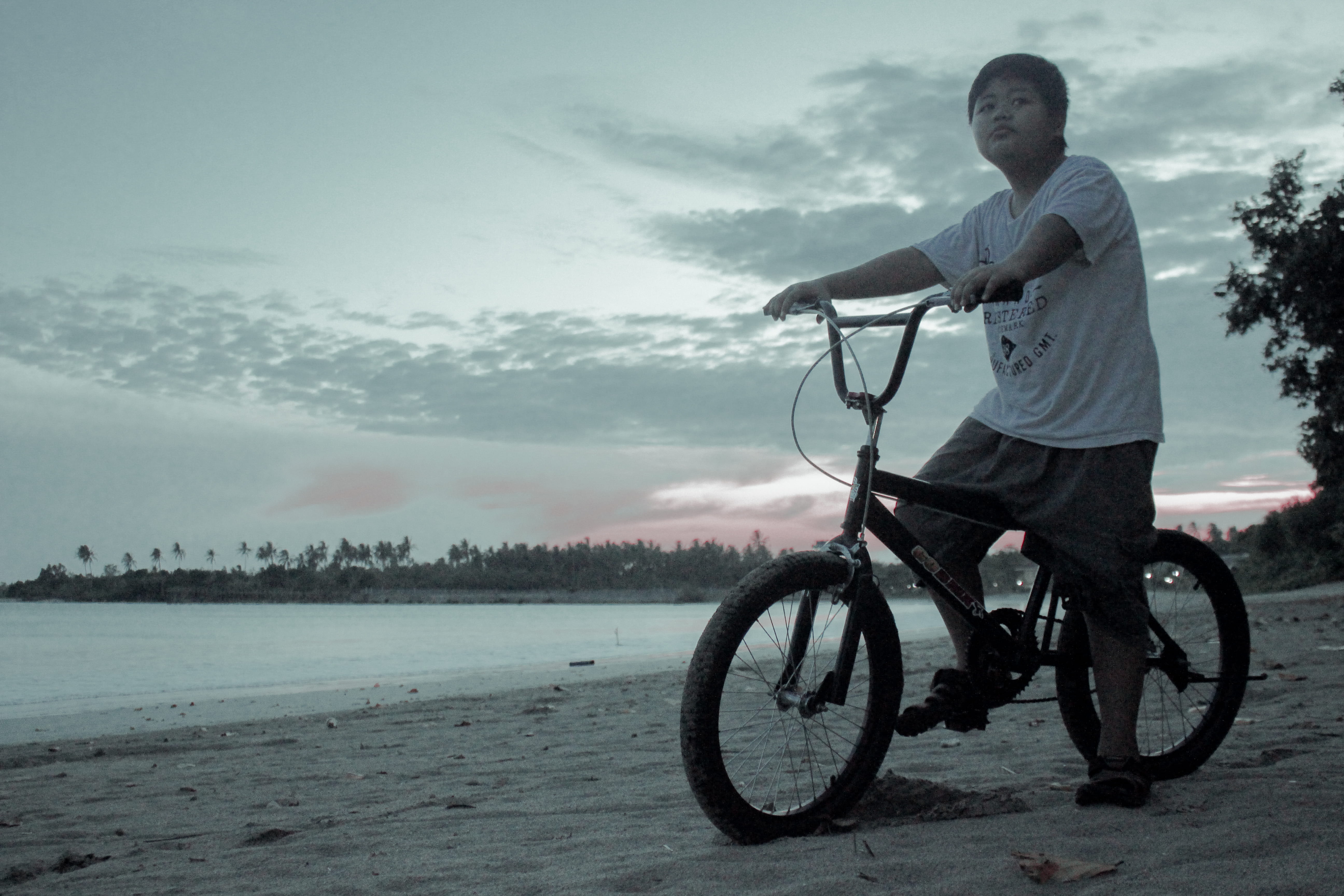 sea, nature, leisure activity, young men, cycling, indonesia, riding, cloud - sky, ujung kulon, beach, sand, sport, ujung kulon national park, child, banten, HD Wallpaper
