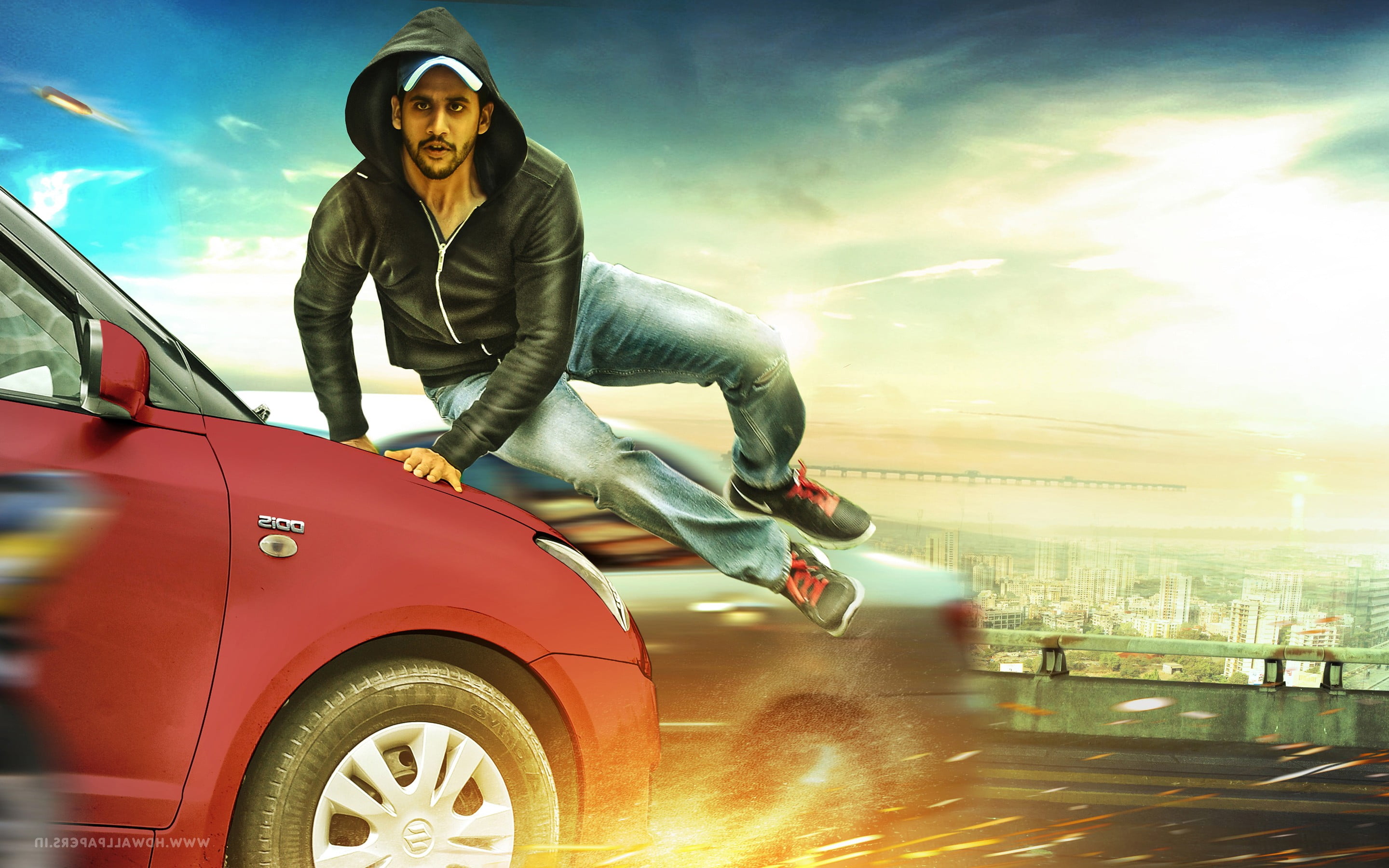 cloud - sky, male celebrities, road, indian celebrities, smiling, full length, land vehicle, young adult, motor vehicle, real people, one person, outdoors, HD Wallpaper