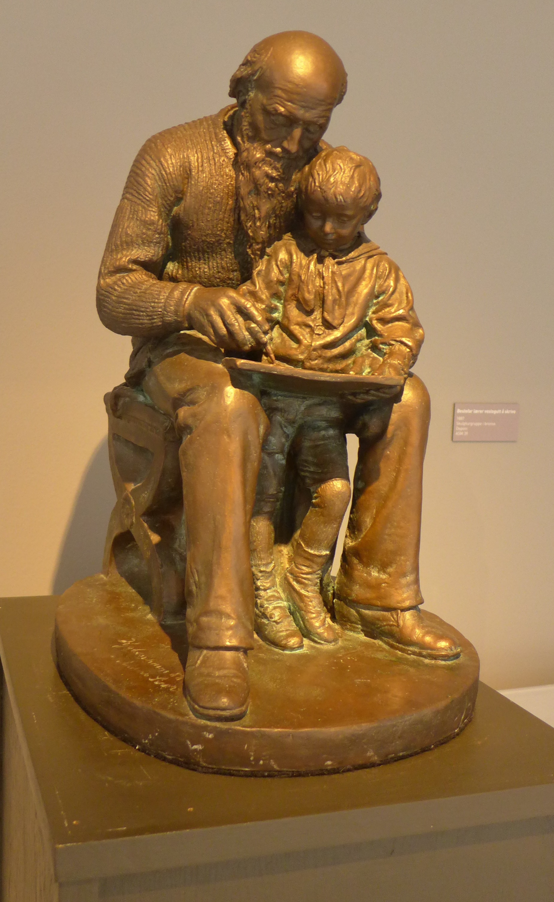 no people, grandpa and grandson, creativity, built structure, 2K, statue, indoors, art and craft, museum, male likeness, architecture, loving, help, close-up, Phone HD Wallpaper