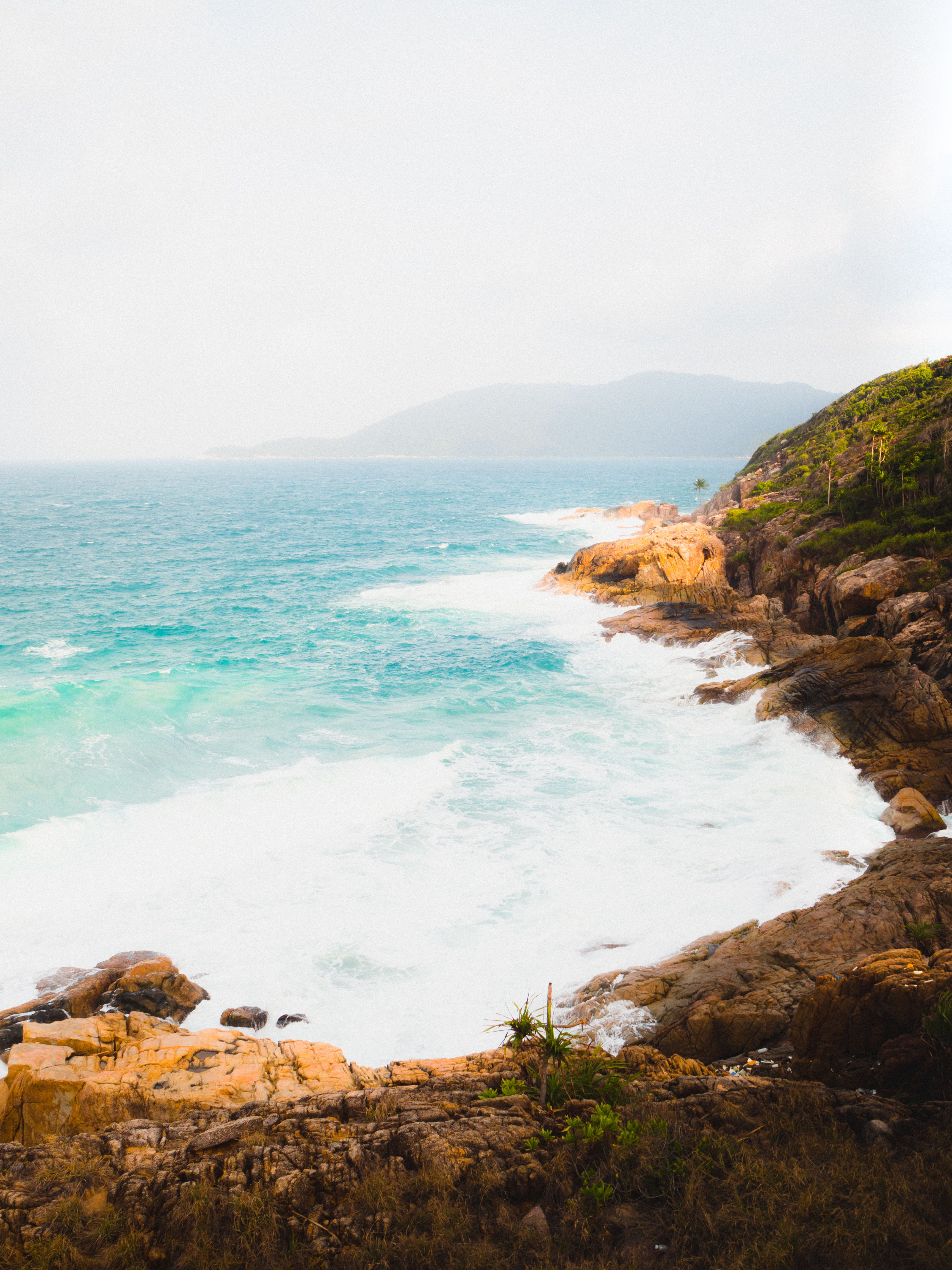 tranquil scene, coast, horizon over water, breeze, tropical island, perhentian islands, beauty in nature, island, rock formation, ocean, tranquility, land, Phone HD Wallpaper