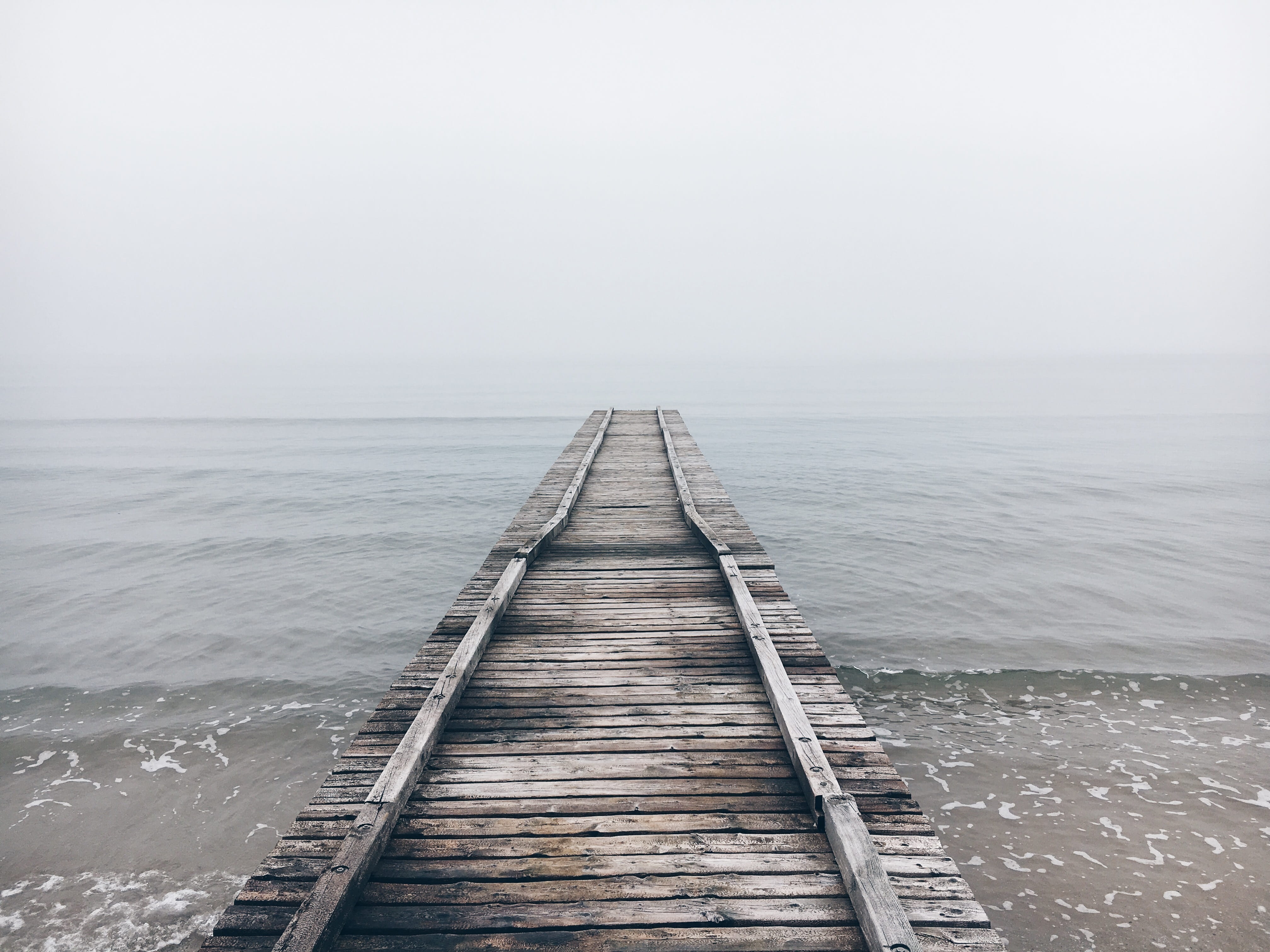 wood - material, italy, idyllic, lido di jesolo, ladder, scenics - nature, direction, sea, 4K, tranquility, the way forward, diminishing perspective, HD Wallpaper