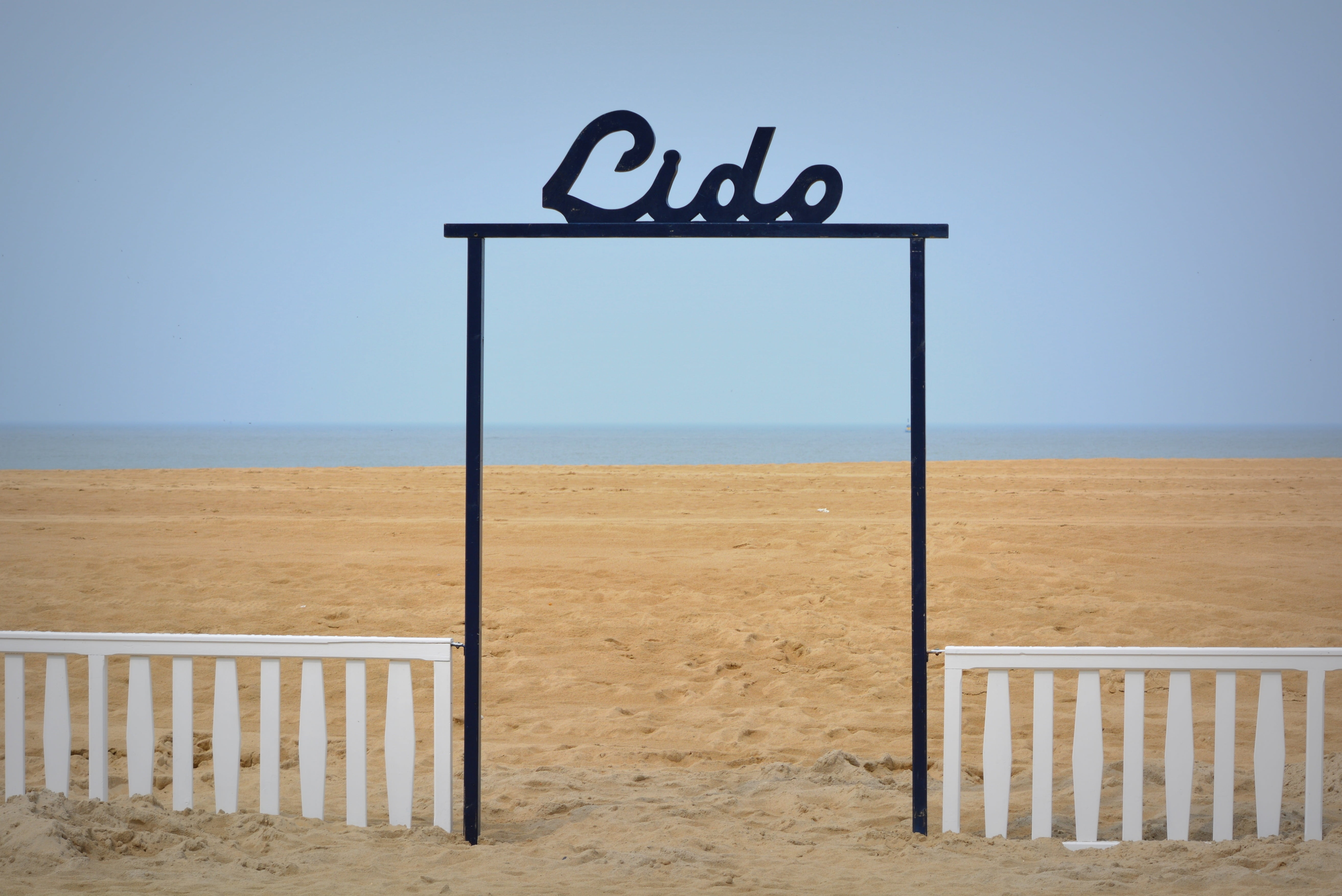 sky, sand, oostende, scenics - nature, horizon over water, land, no people, tranquility, communication, day, blue sky, clear sky, beach, text, outdoors, HD Wallpaper