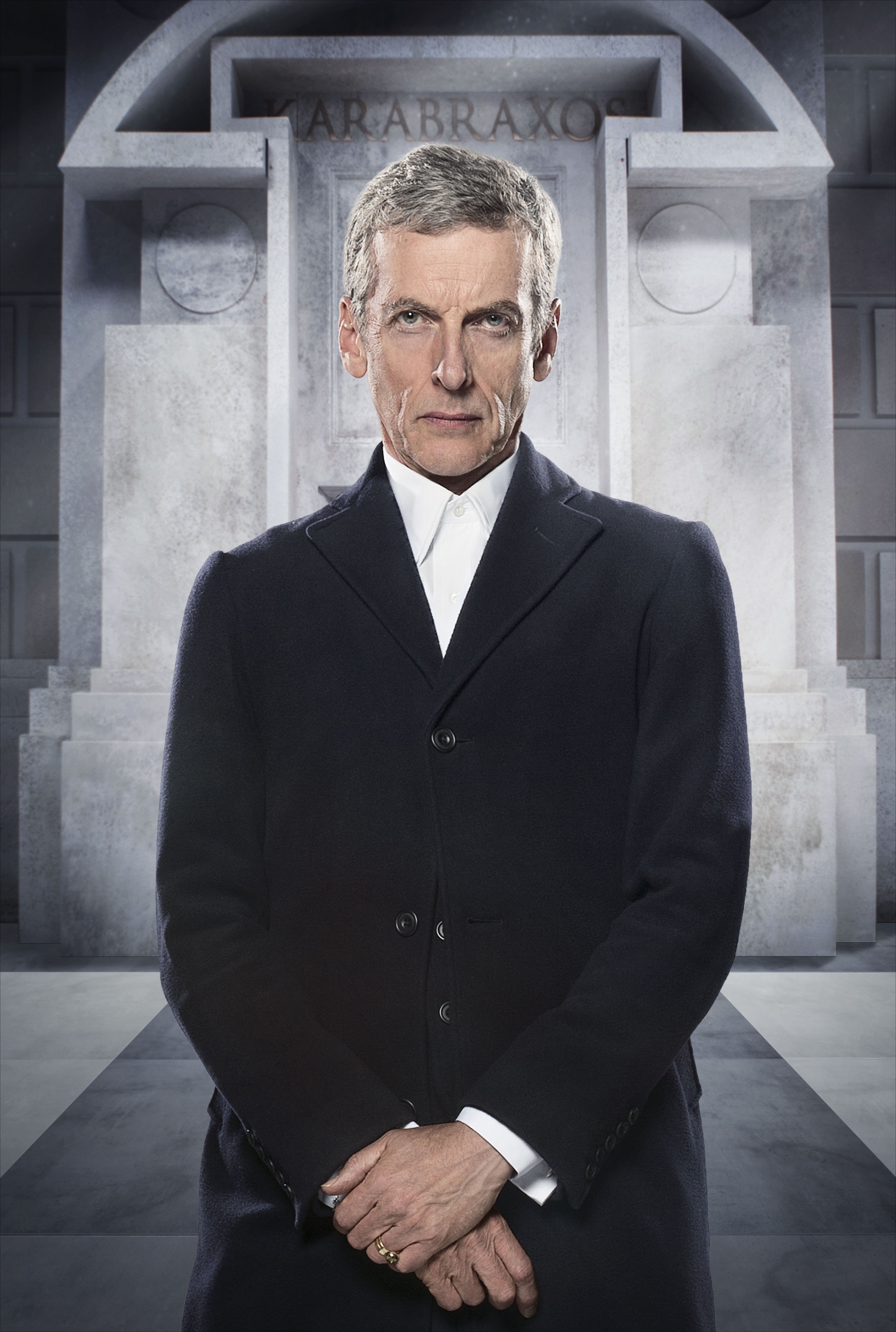 gray hair, one person, front view, Twelfth Doctor, Doctor Who, confidence, waist up, serious, portrait, white hair, Peter Capaldi, The Doctor, suit, mature adult, Phone HD Wallpaper