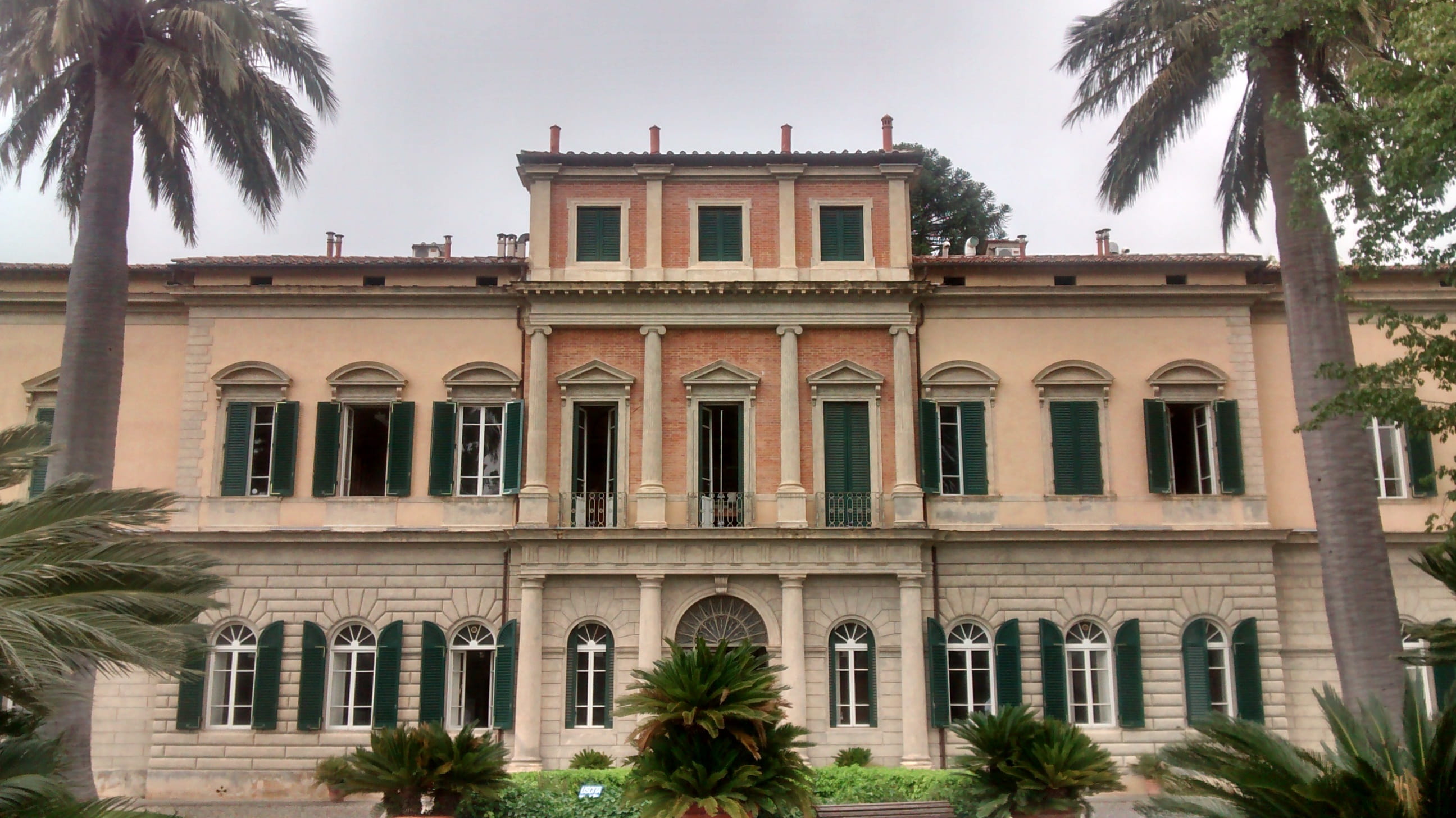 window, 2K, Tuscany, day, coconut palm tree, Garden, residential district, building, sky, low angle view, palma, luxury, plant, palazzo, Pisa, palm tree, HD Wallpaper