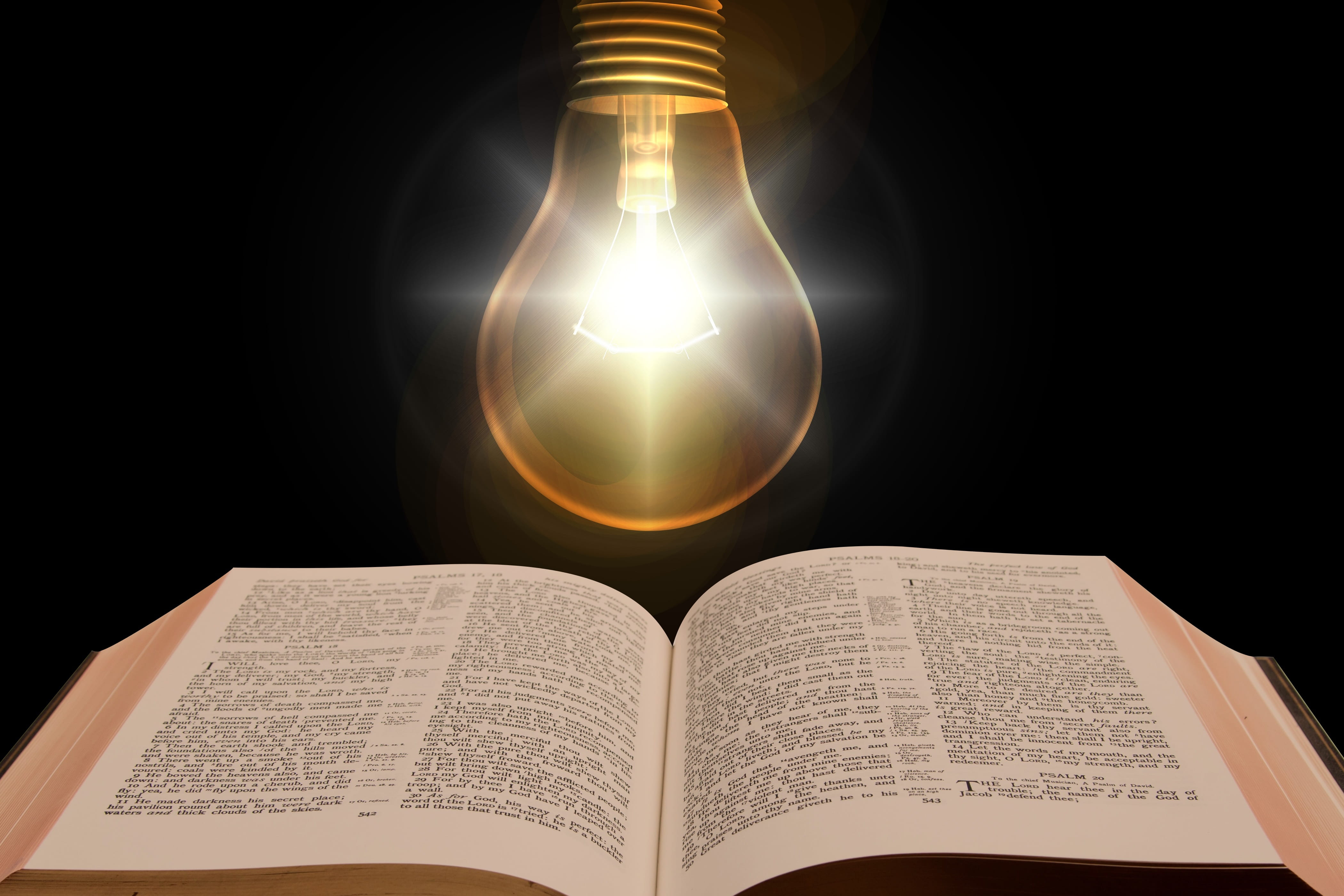 indoors, textbook, light - natural phenomenon, paper, pentecost, reading, learning, enlightenment, open, illuminated, prayer, publication, christianity, HD Wallpaper