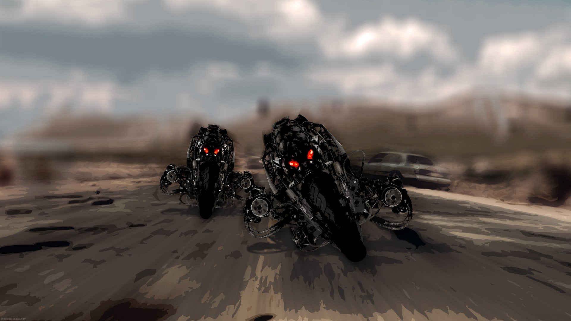 Terminator, outdoors, tire, beauty in nature, sport, wheel, cloud - sky, road trip, no people, land vehicle, transportation, black color, travel, mode of transportation, HD Wallpaper