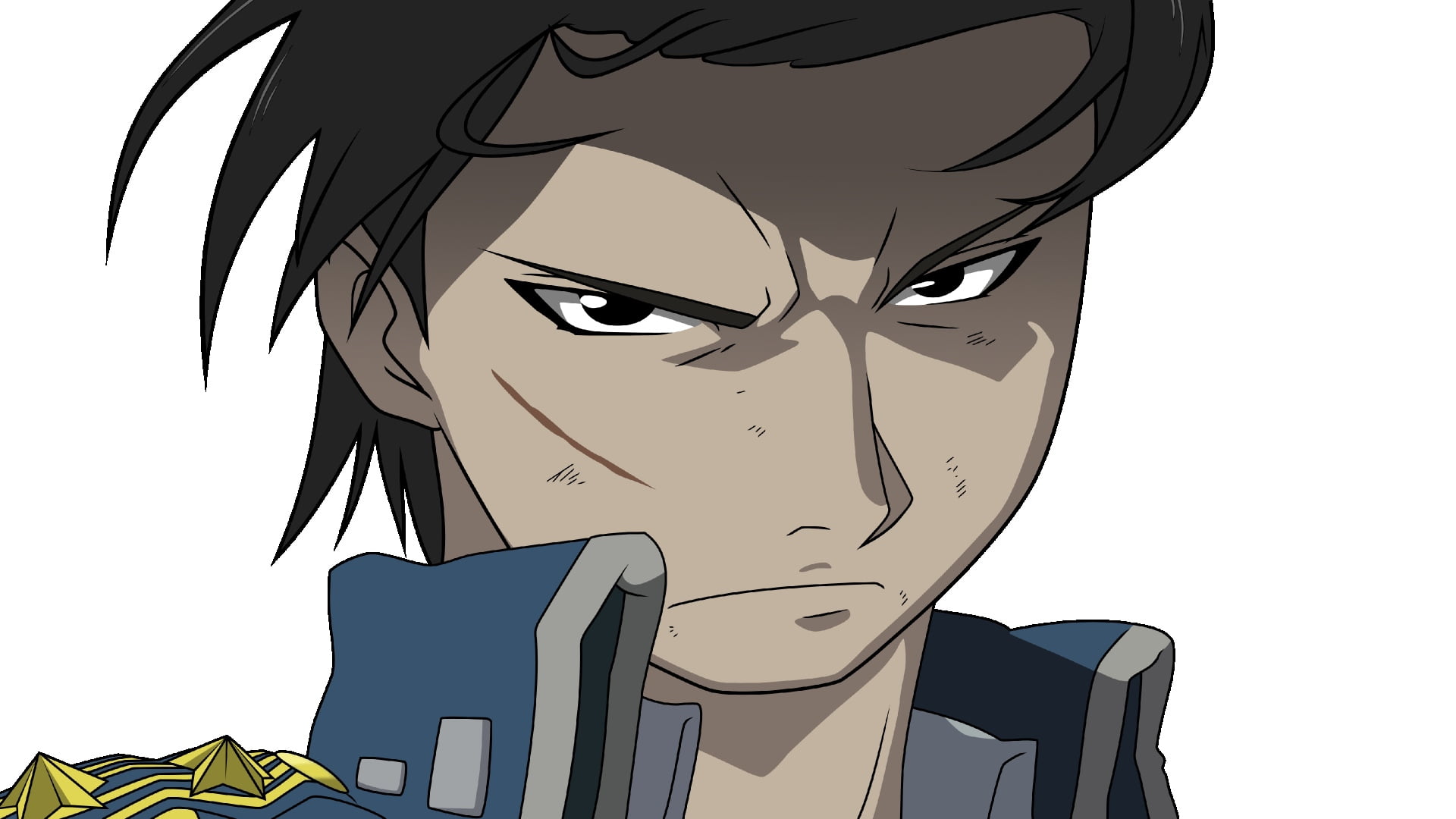 roy mustang, hat, white background, vector, women, white, lifestyles, females, emotion, 1080P, cute, human Face, glasses, headshot, adult, guy, human Head, HD Wallpaper
