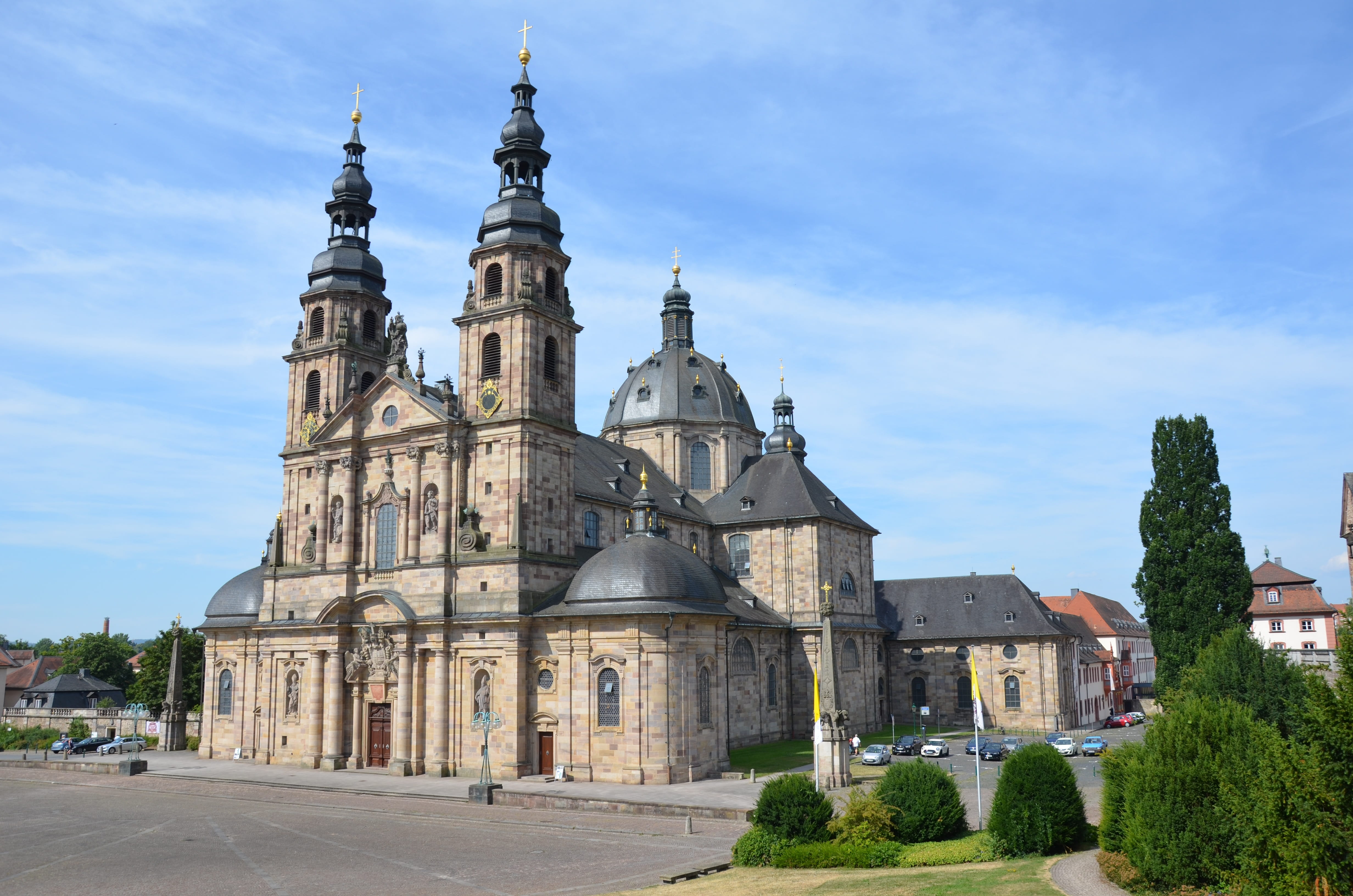 old, travel destinations, church, belief, christian, the past, architecture, historically, cloud - sky, dom, nature, god, tree, spire, boniface, cathedral, HD Wallpaper