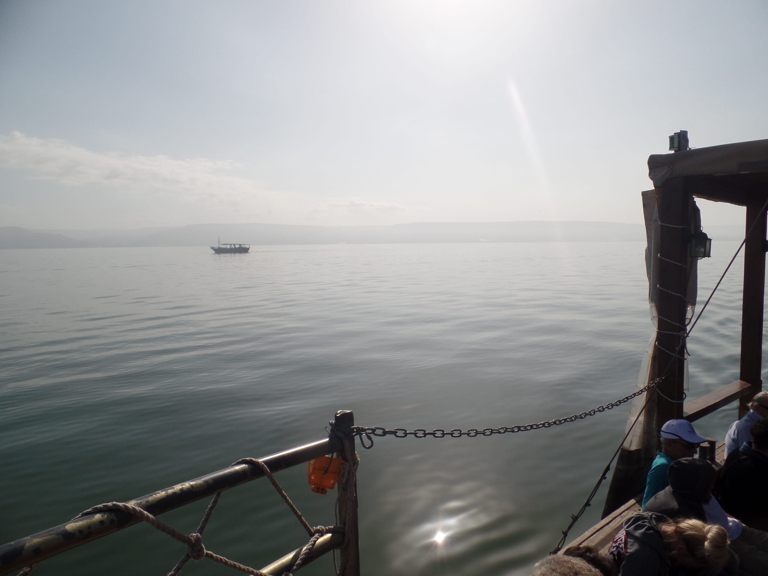 tranquility, sky, cloud - sky, calm, jesus, no people, bible, nature, scenics - nature, lake, sea of galilee, sea, nautical vessel, boat, travel, railing, HD Wallpaper