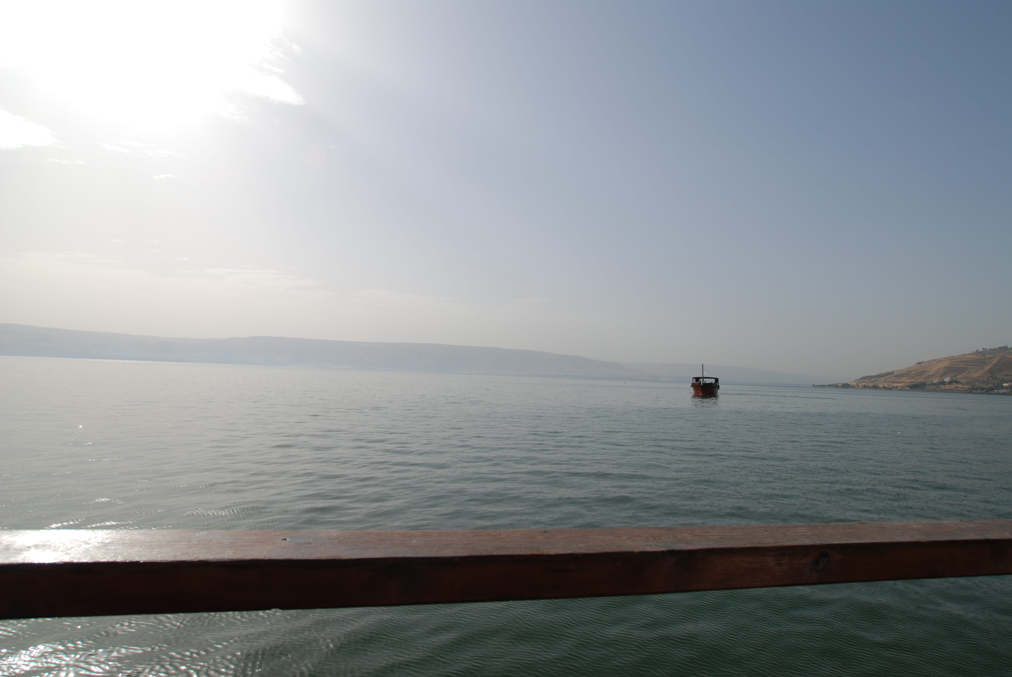 4K, travel, sea of galilee, outdoors, lake, sunlight, nature, nautical vessel, day, tranquility, beauty in nature, remote, boat, sky, idyllic, no people, HD Wallpaper