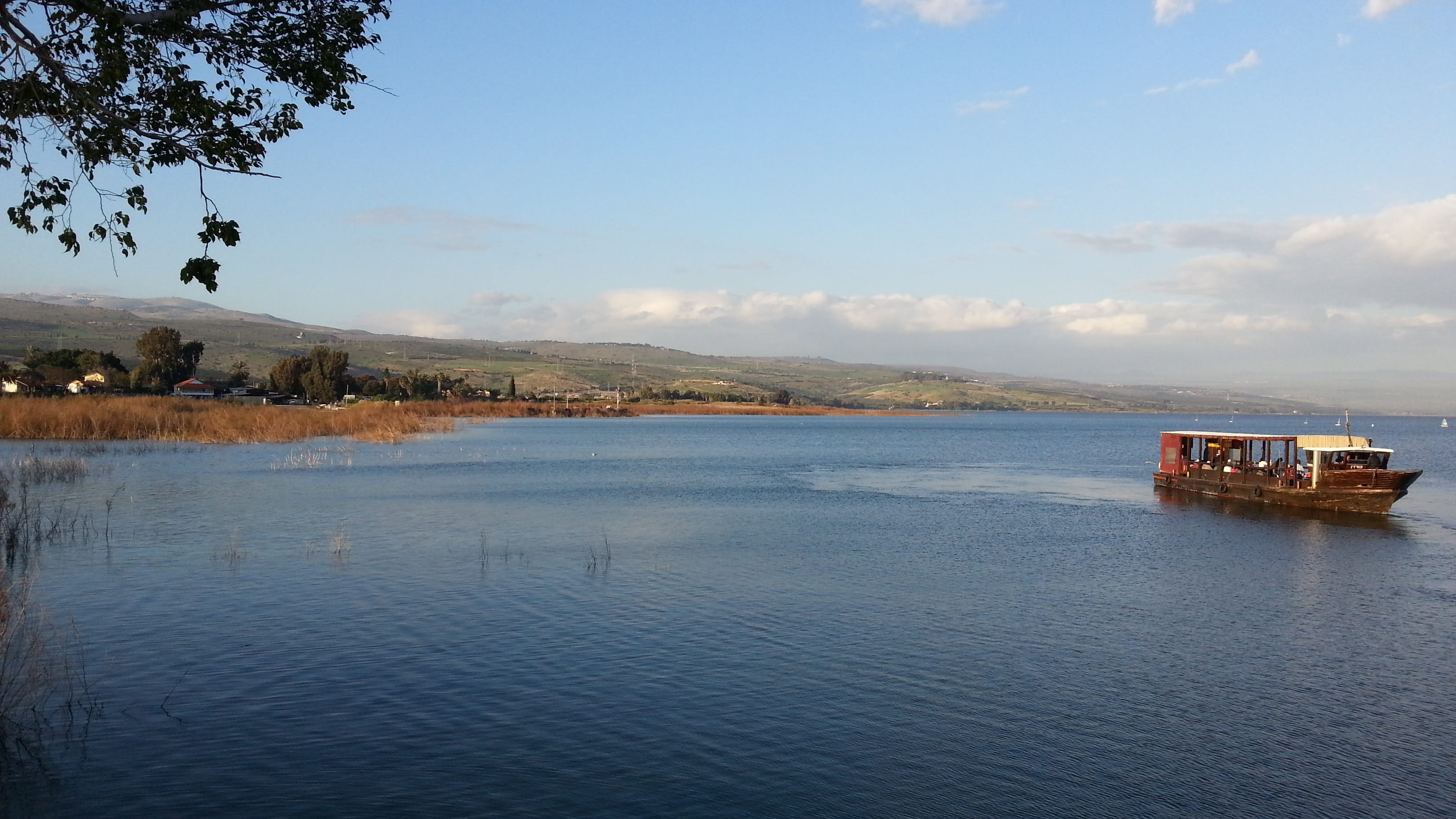 waterfront, scenics, beauty in nature, tranquil scene, Boat, tranquility, day, no people, sea, plant, Israel, scenics - nature, Tiberias, nature, water, HD Wallpaper