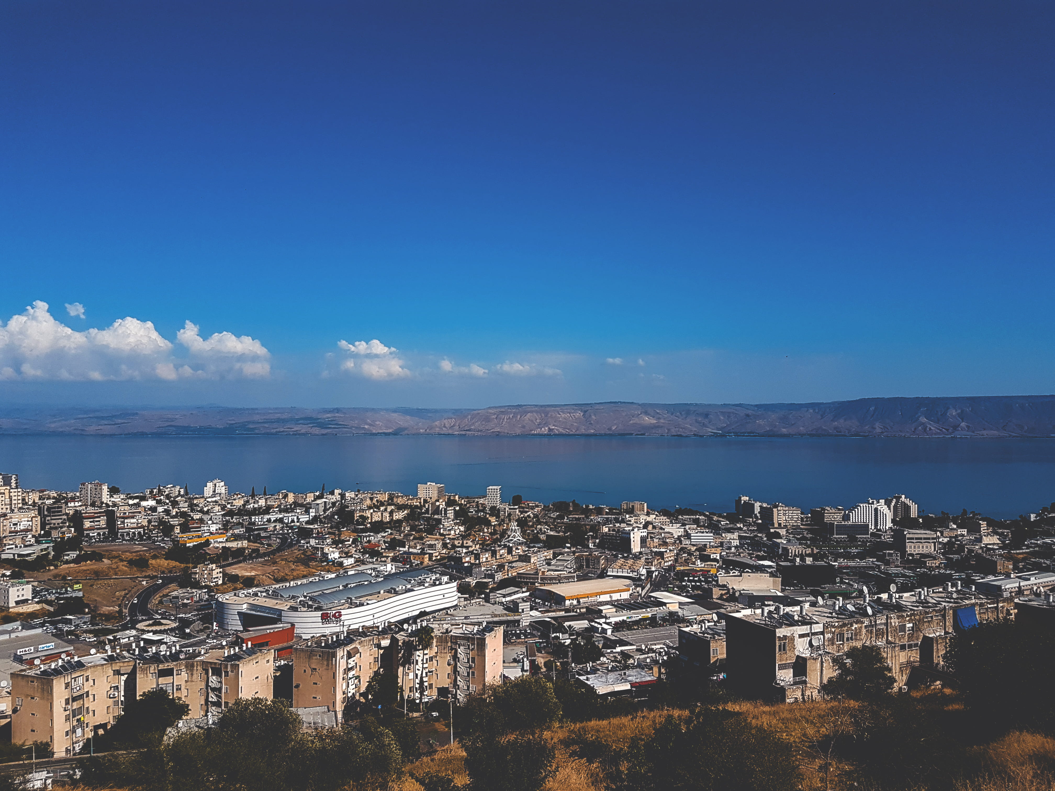 building, tiberias, ., cityscape, sea, water, blue, townscape, day, city, architecture, sky, no people, skyline, high angle view, copy space, outdoors, HD Wallpaper