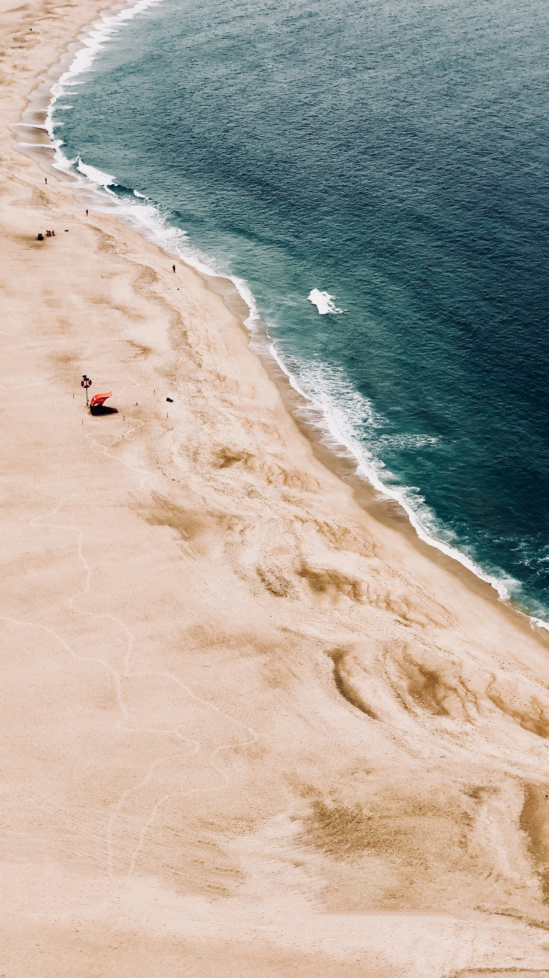 surfing, shore, land, tranquility, deep, day, high angle view, scenics - nature, portugal, outdoors, waves, sea side, 4K, wafe, water, rushed, daytime, Phone HD Wallpaper