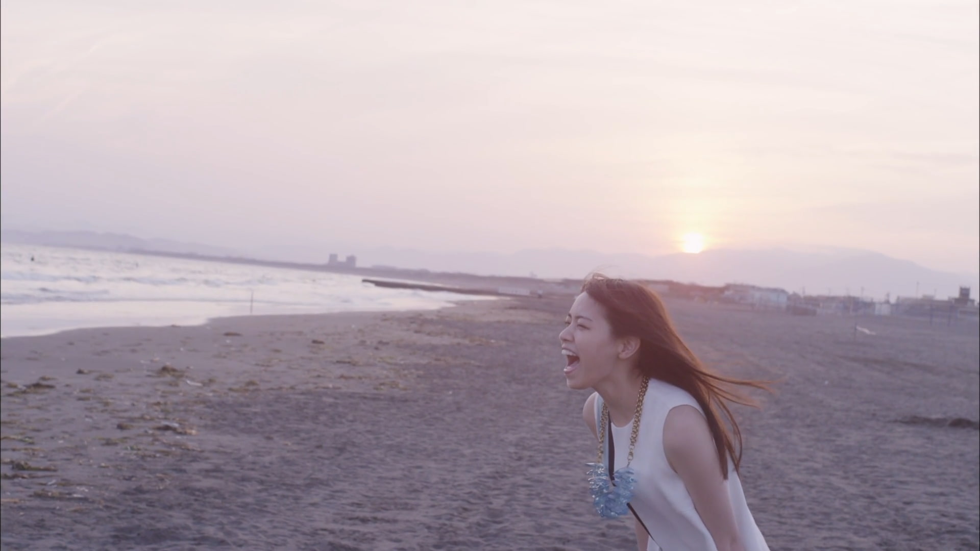 sunset, leisure activity, long hair, sea, Nogizaka46, tranquility, beauty in nature, one person, 1080P, land, young women, lifestyles, real people, nature, HD Wallpaper