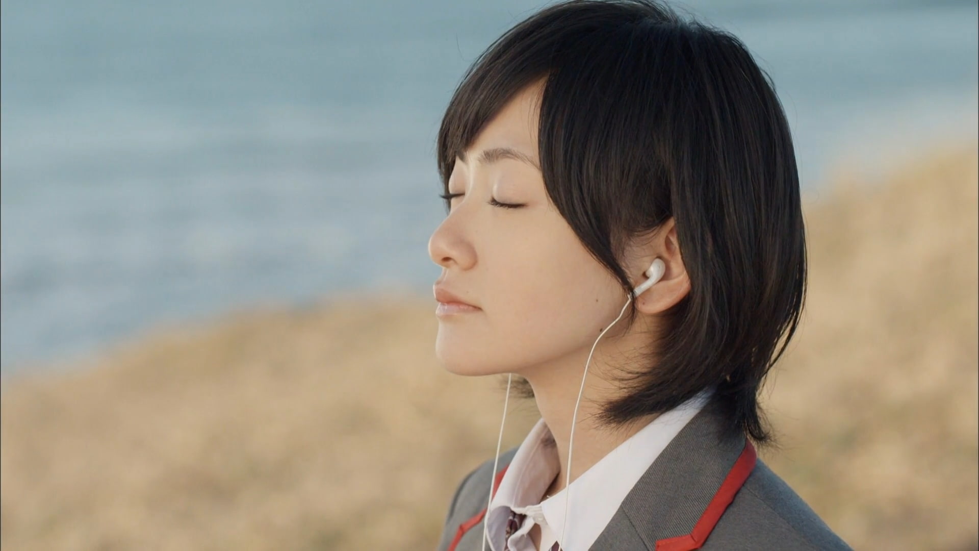 women, headphones, looking away, Asian, beautiful woman, nature, water, bangs, Nogizaka46, looking, black hair, hairstyle, hair, side view, one person, HD Wallpaper