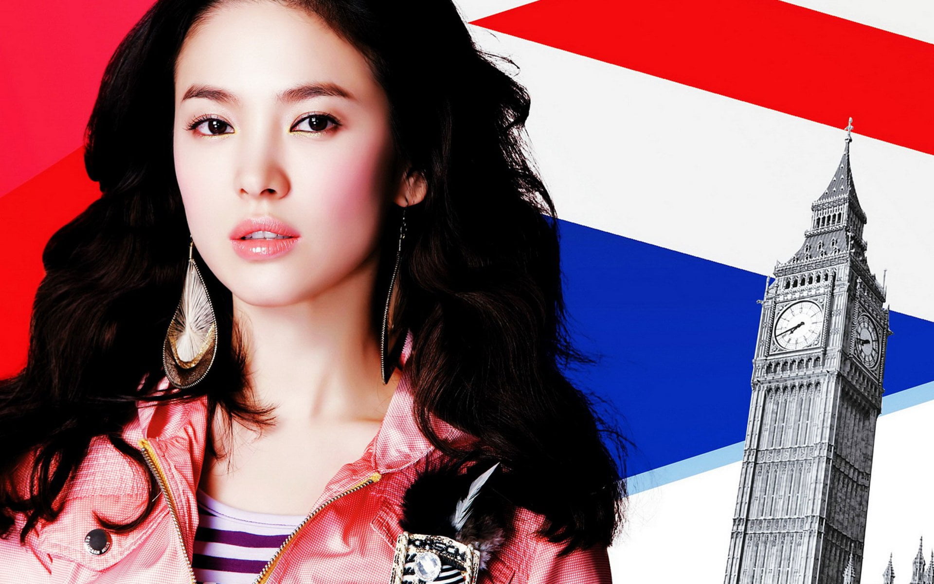 hairstyle, young women, beauty, one person, 1080P, Song Hye-Kyo, looking at camera, Actresses, beautiful woman, portrait, women, young adult, looking, HD Wallpaper