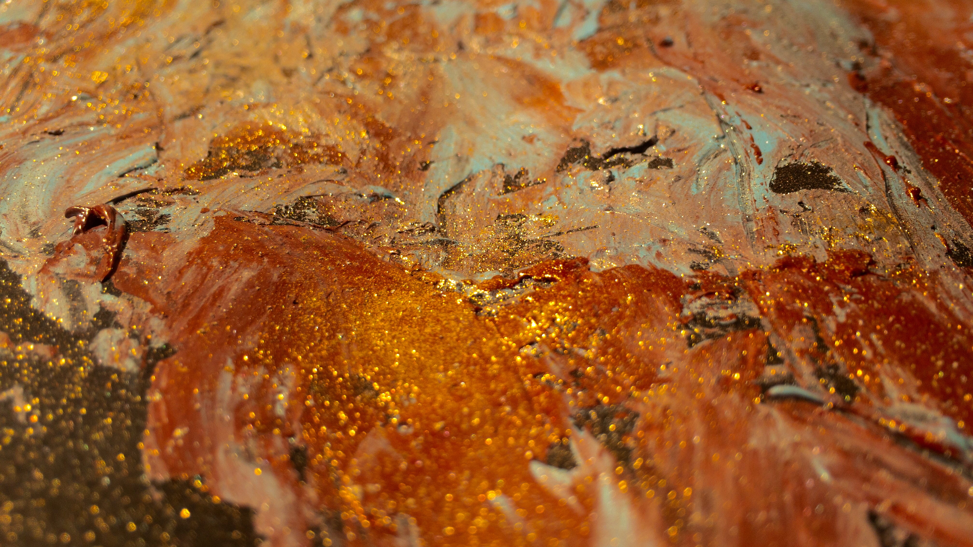 acolylic, motley, wood - material, extreme close-up, animal, close-up, selective focus, textured, textured effect, blur, bokeh, orange color, food, day, HD Wallpaper