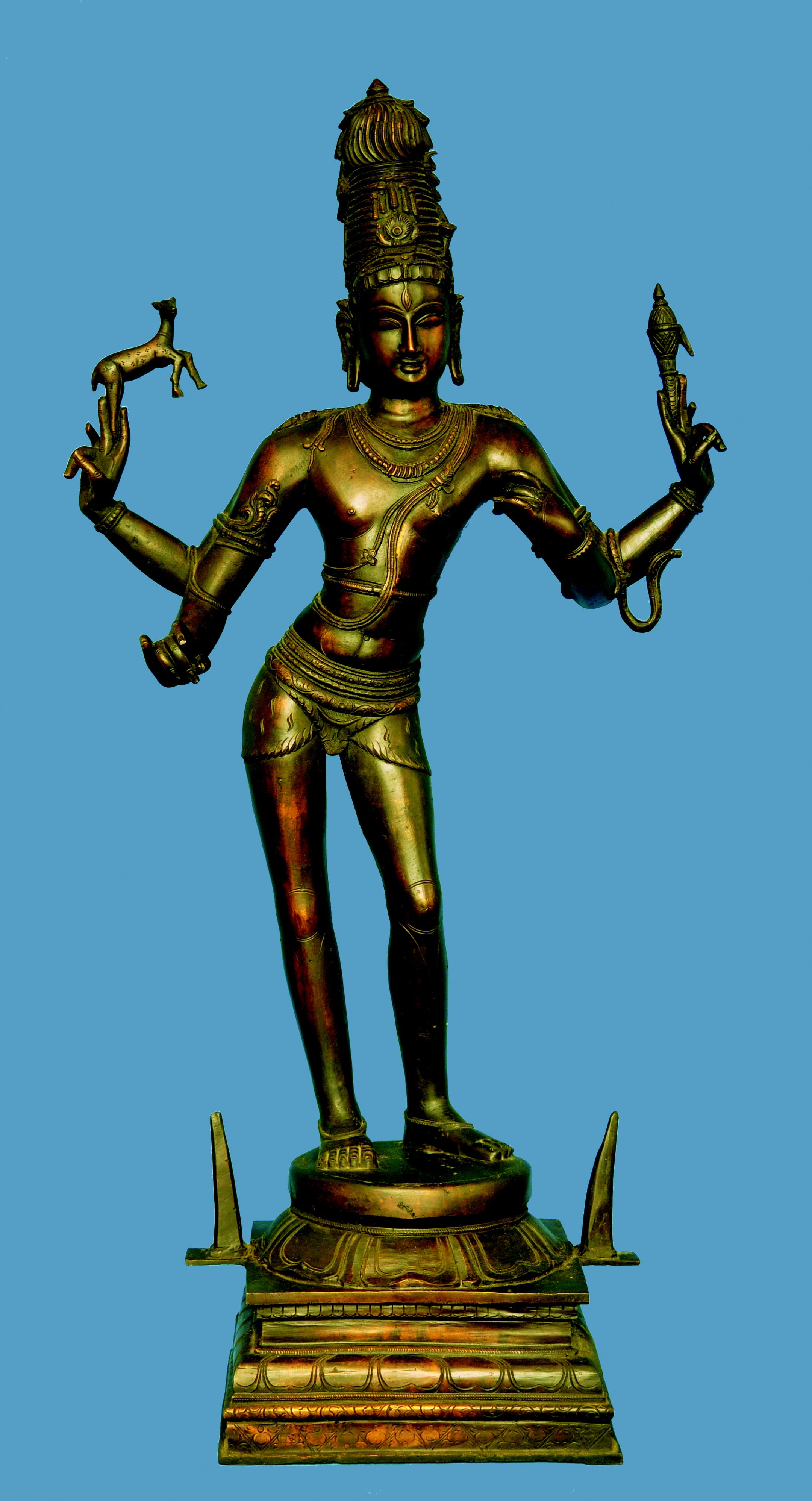 ornate, human representation, religion, blue, shiva, male likeness, clear sky, sky, nature, spirituality, art and craft, veenadhara, representation, architecture, Phone HD Wallpaper