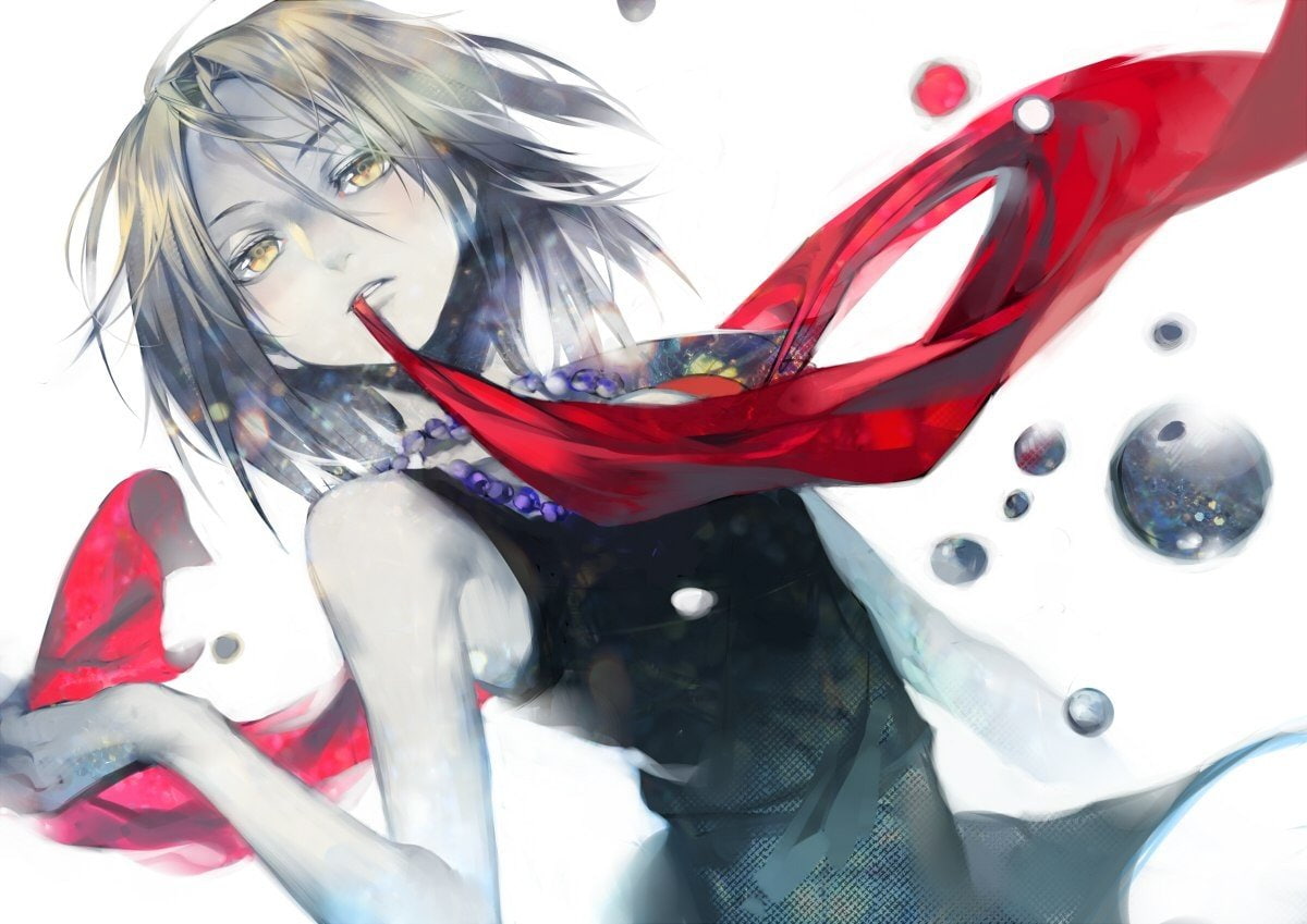 Asakura Anna, scarf, 480P, Shaman King, Beads, Black Dress, HD Wallpaper