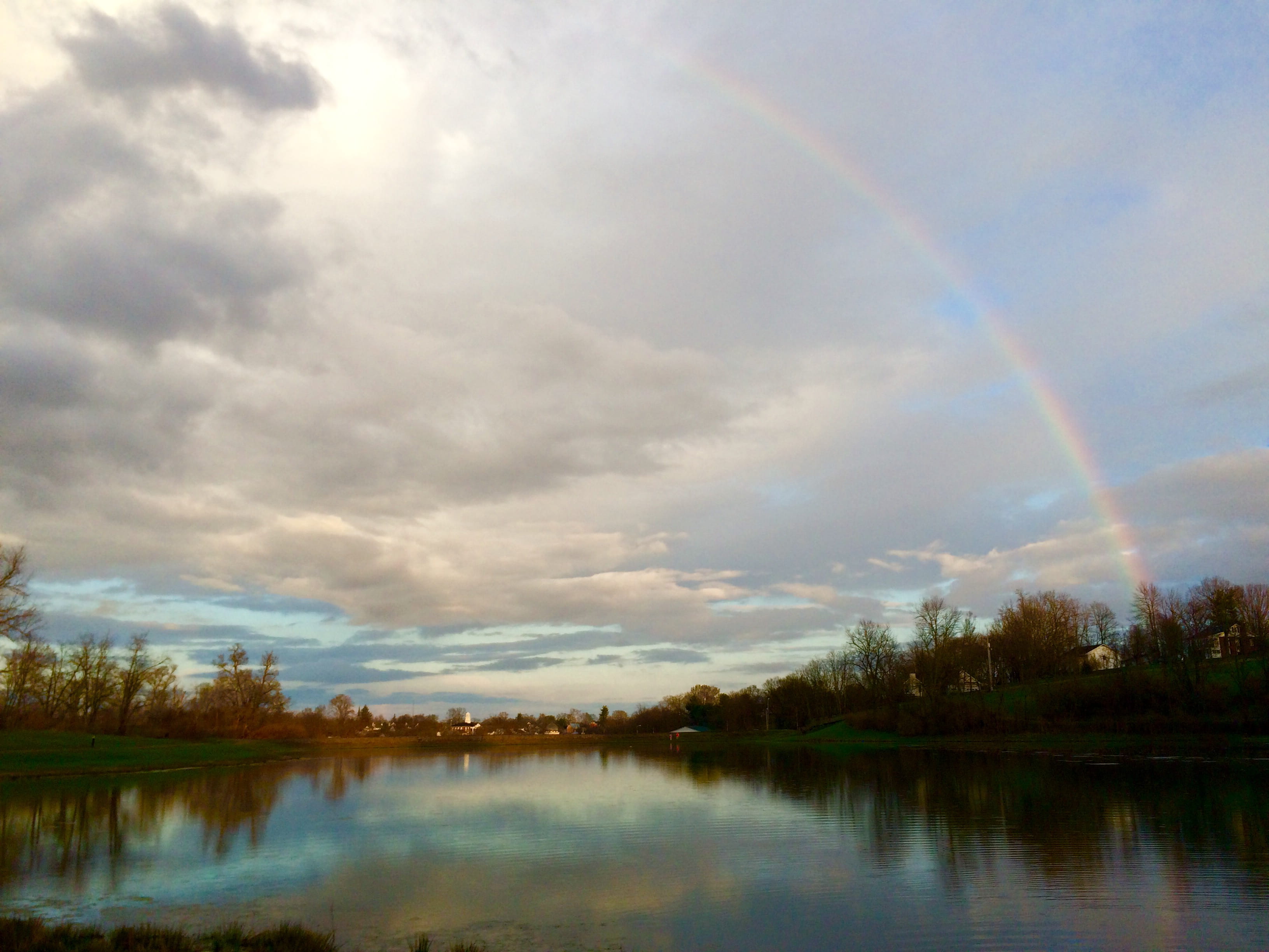 reflection, no people, new, kentucky, beautiful, path, 2K, pond, stream, rainbow, outdoors, spring, beauty, united states, plant, christ, double rainbow, HD Wallpaper