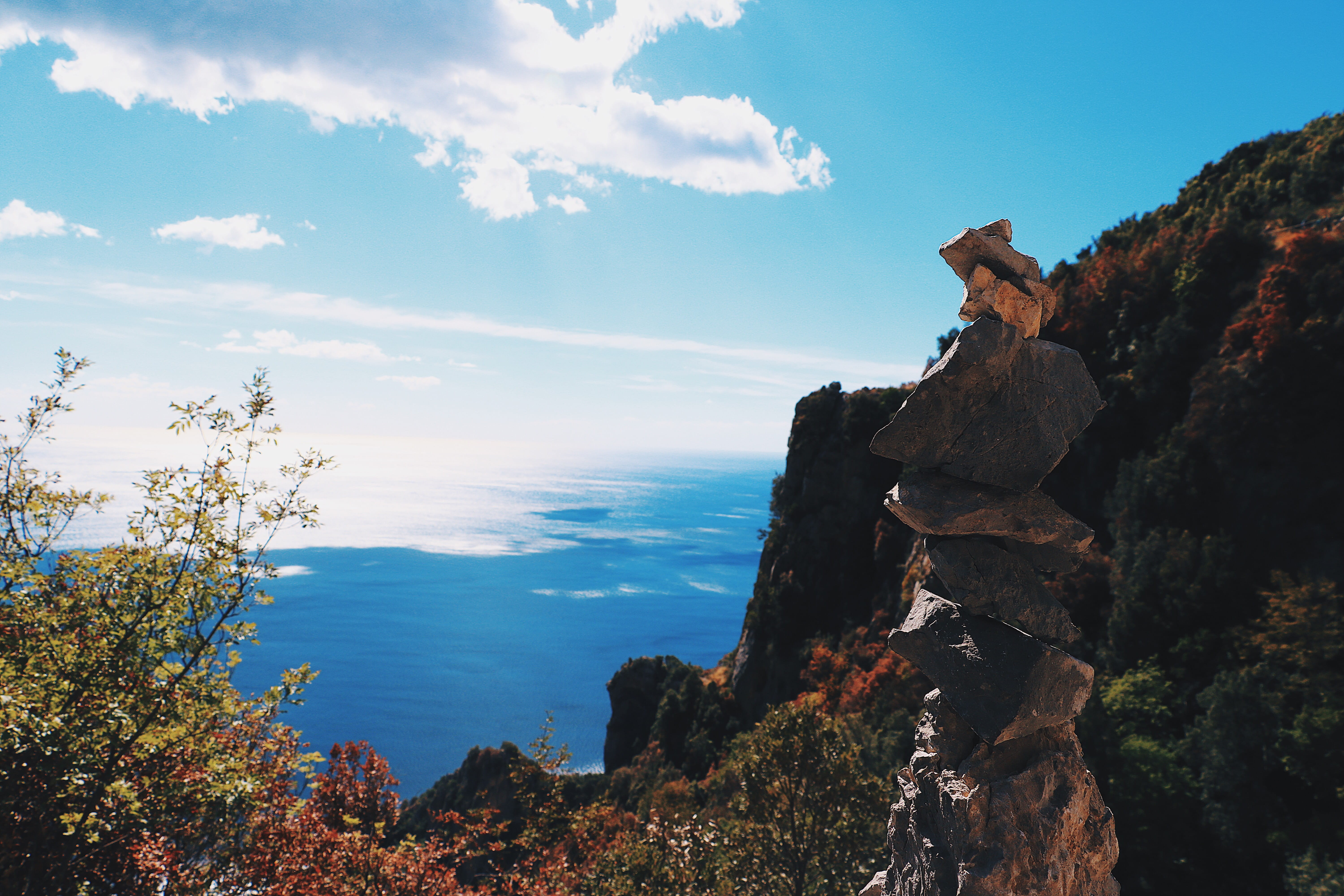 formation, tranquil scene, rock formation, hiking, sky, nature, water, no people, scenics - nature, mountain, solid, italy, tree, non-urban scene, pianillo, HD Wallpaper