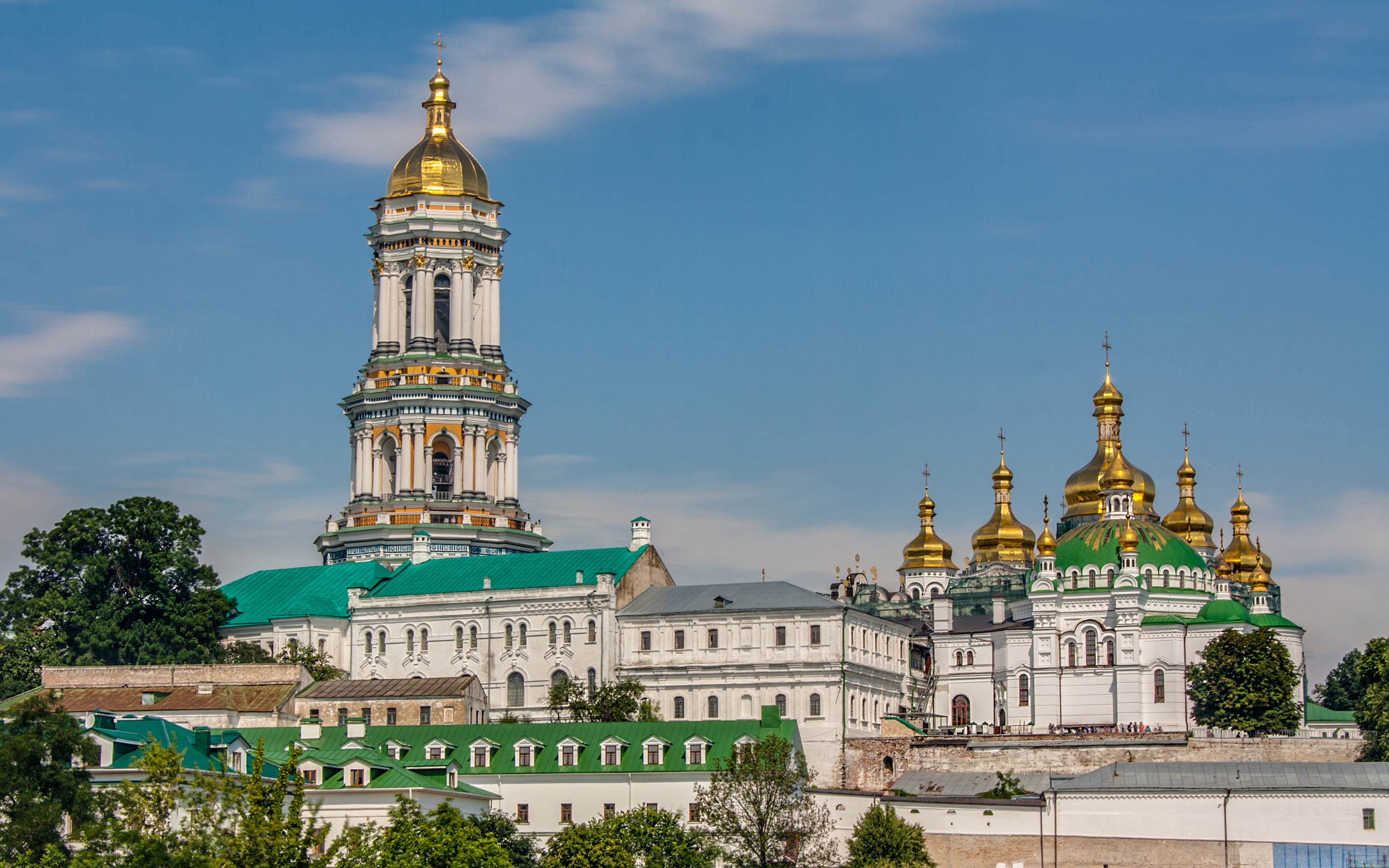 nature, panorama, orthodoxy, the past, travel, dome, lavra, no people, ukraine, built structure, building exterior, history, tower, sky, spire, ornate, HD Wallpaper