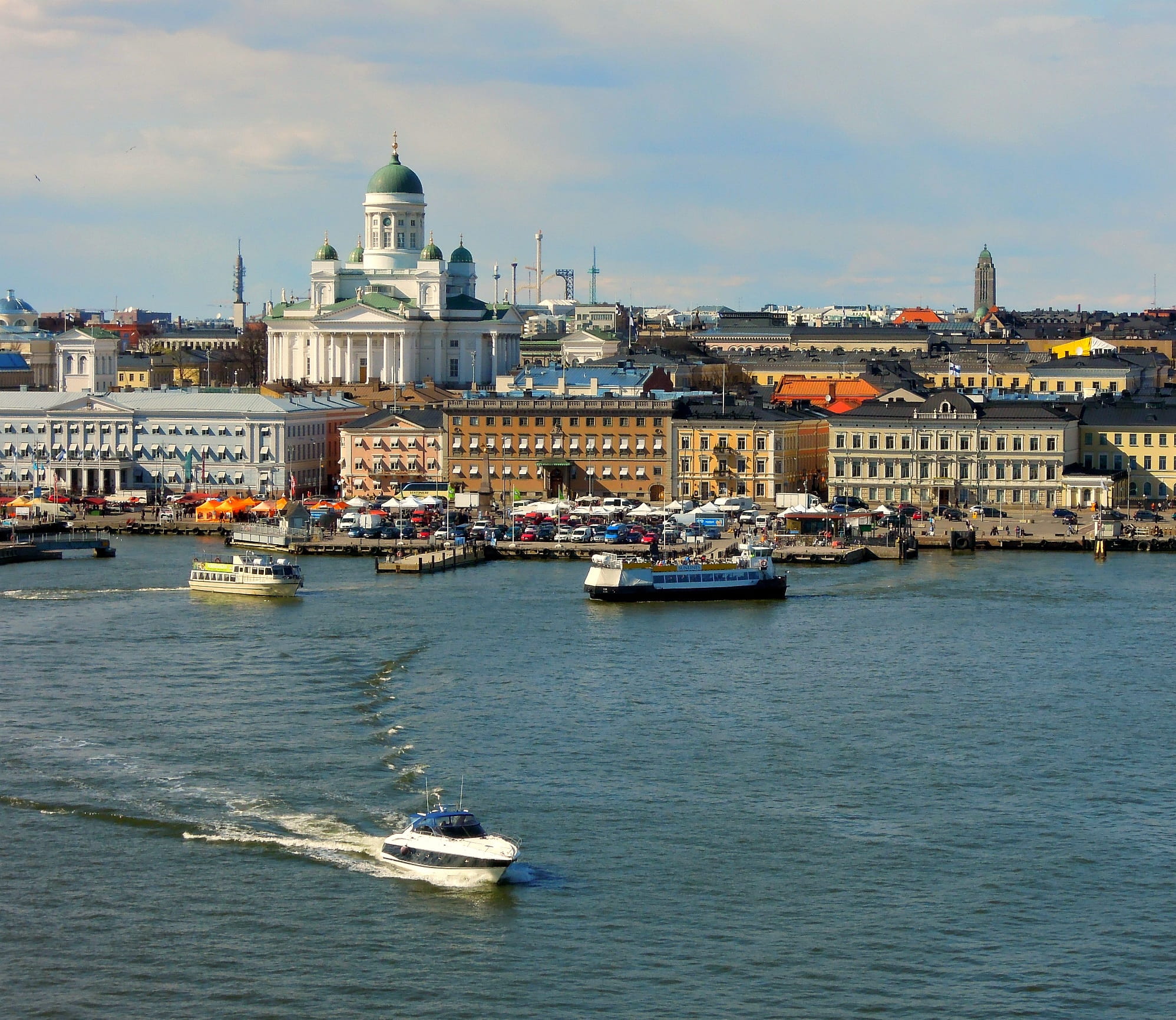 outdoors, place of worship, europe, nautical Vessel, cathedral, beside, waterfront, transportation, church, cityscape, Religion, helsinki, orthodoxy, cross, HD Wallpaper