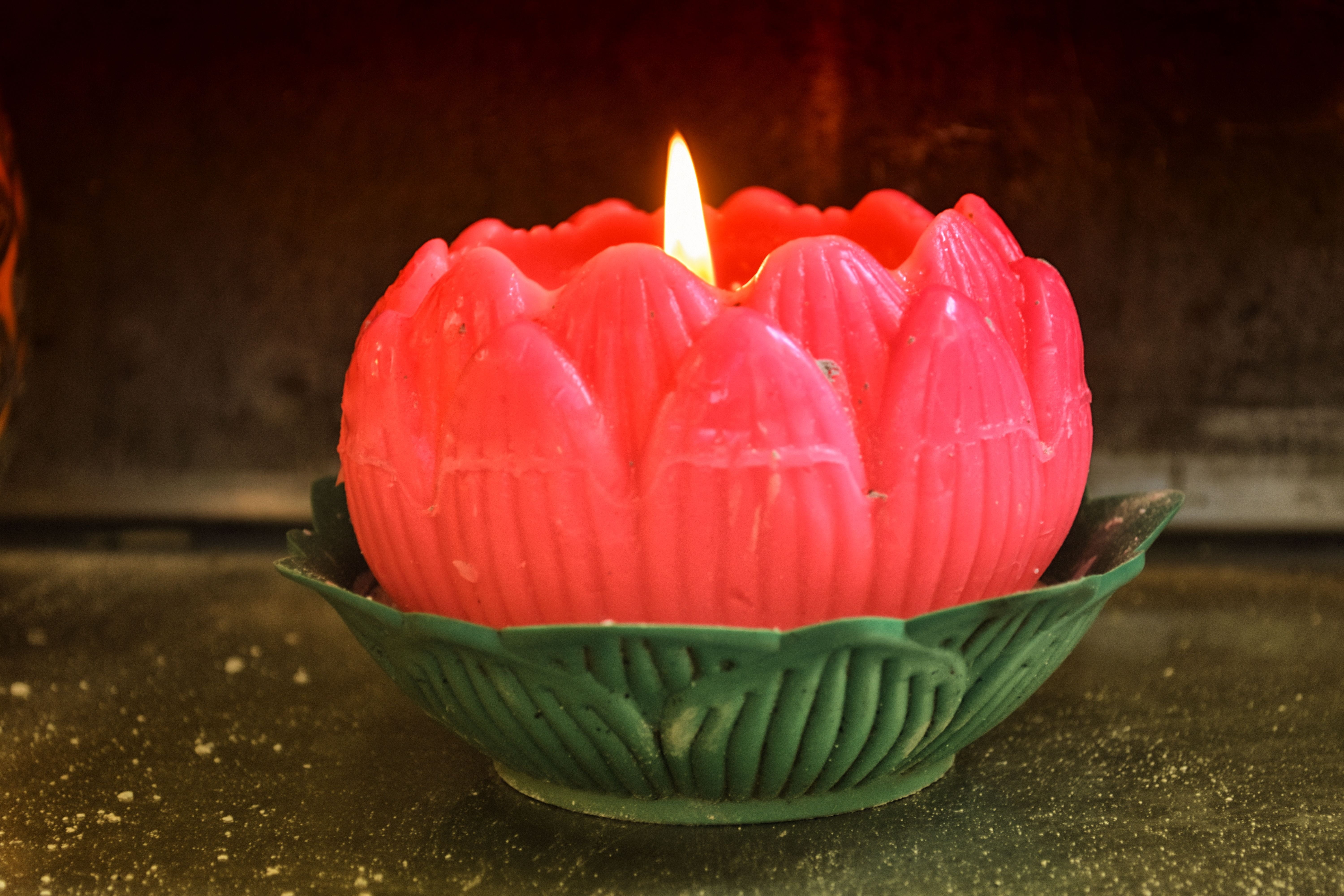 burning, light, cupcake, easter, pray, illuminated, bright, pink color, celebration, meditation, cake, faith, christ, indoors, night, spiritual, christian, HD Wallpaper