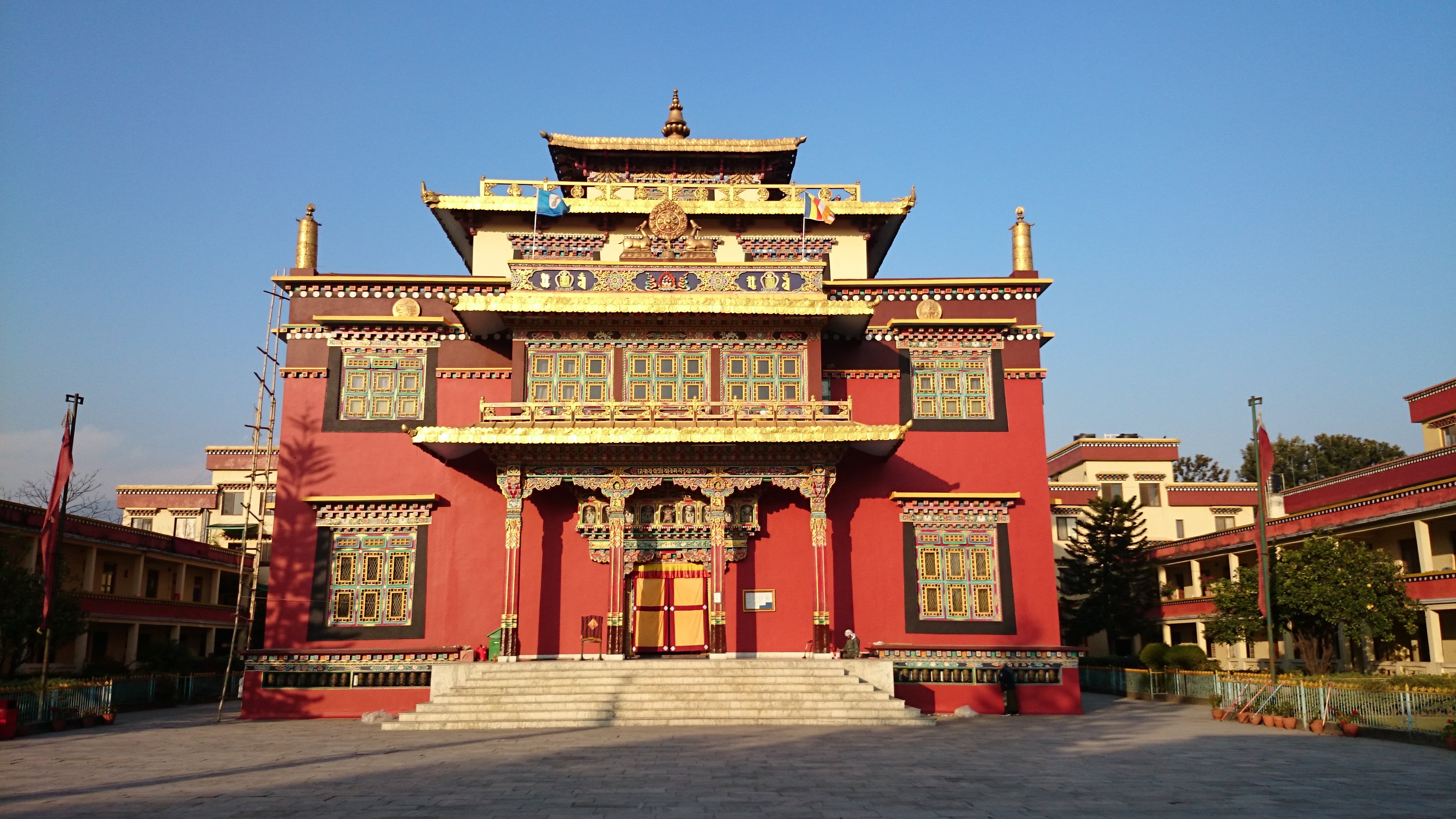 buddhism, sky, ornate, place of worship, gate, boudhanath, nature, kathmandu, travel, history, staircase, china - East Asia, religion, nepal, 4K, monastery, HD Wallpaper