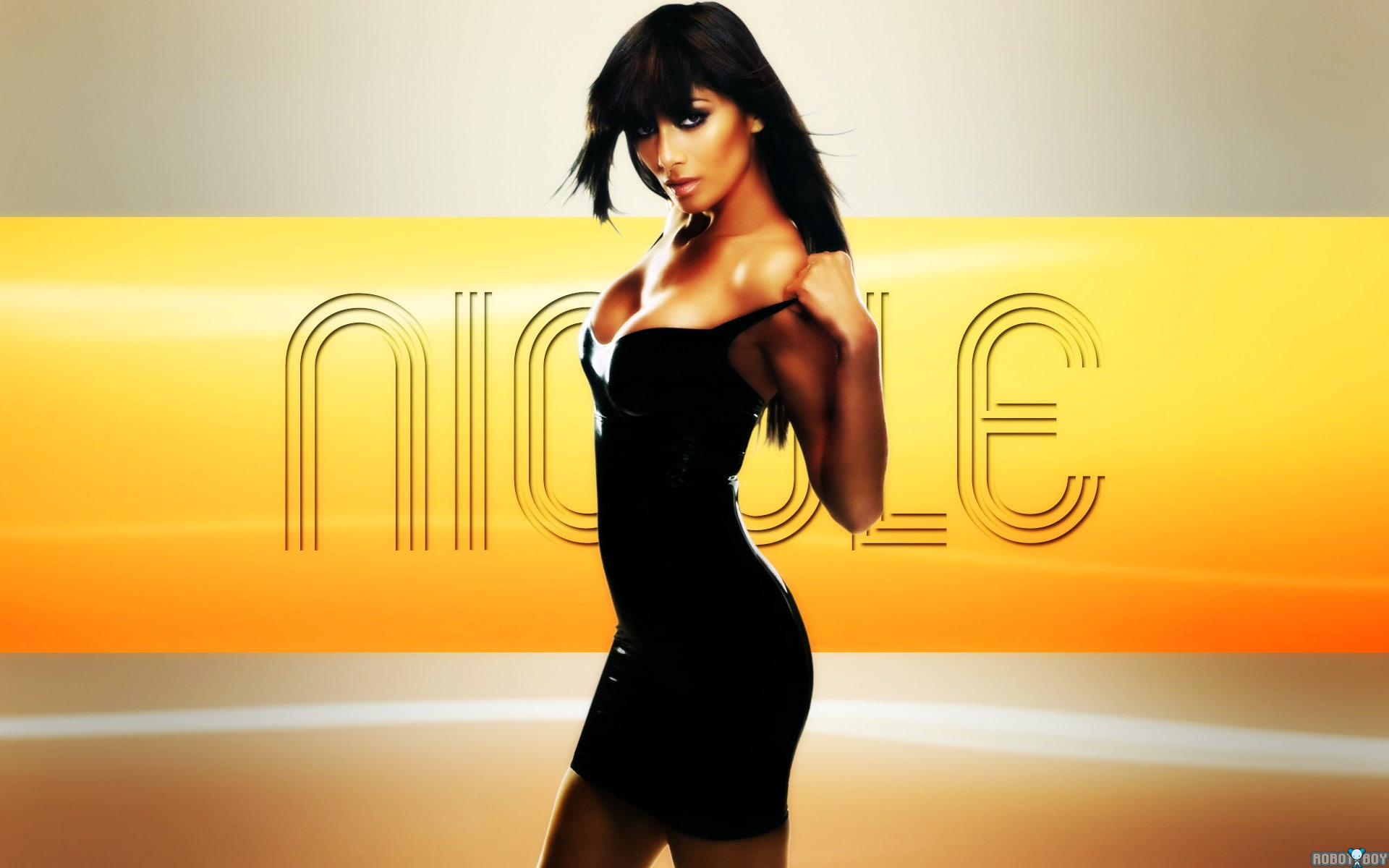 one person, fashion, clothing, beauty, Nicole Scherzinger, yellow, looking at camera, hairstyle, young women, 1080P, model, cleavage, three quarter length, HD Wallpaper