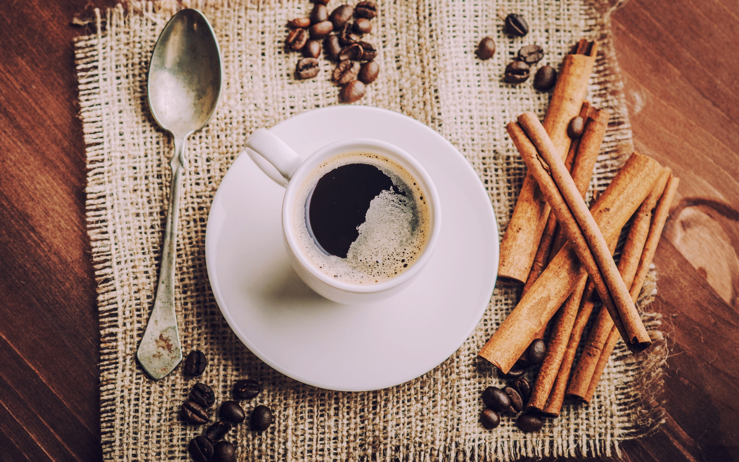 Saucers, Spoon, 2K, Cup, Aromatic, Coffee, Beans, HD Wallpaper