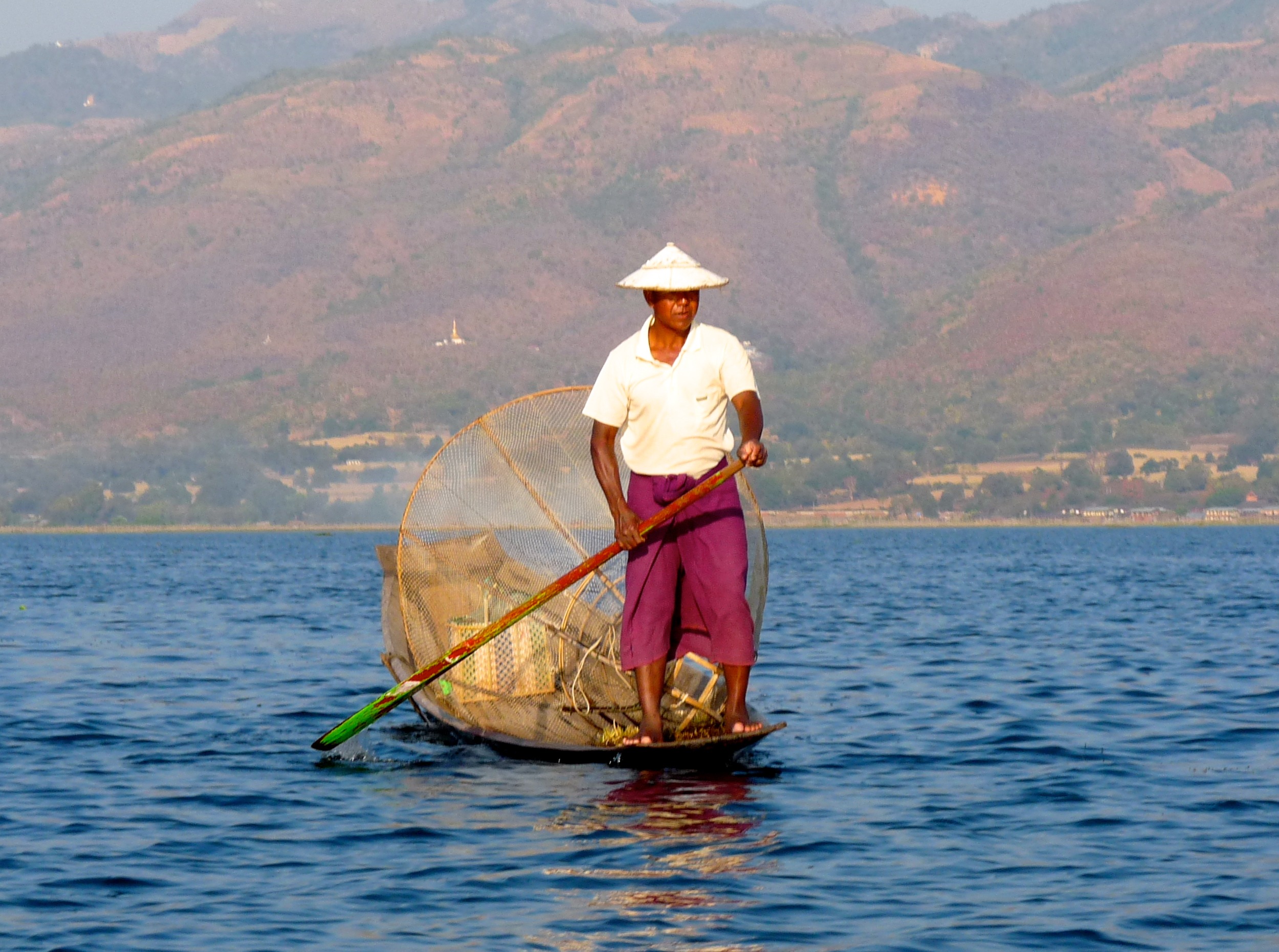 occupation, clothing, men, mode of transportation, nautical, kayak, hat, nautical Vessel, sea, 1080P, paddle, oar, equipment, basket, local, vietnam, river, HD Wallpaper