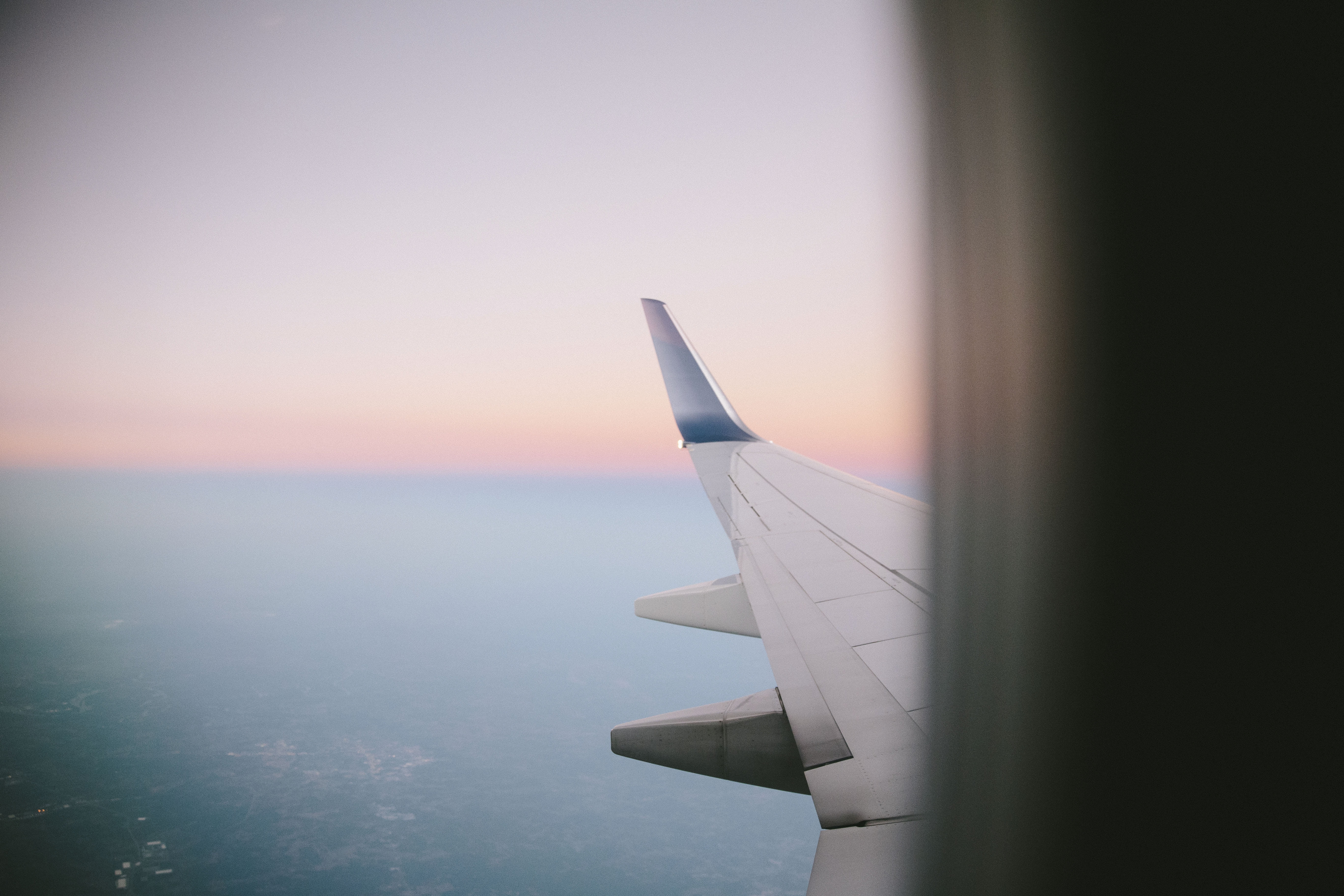 5K, sky, no people, vacations, airplane, aerospace industry, sunset, clouds, on the move, nature, clear sky, vehicle, beauty in nature, commercial Airplane, HD Wallpaper