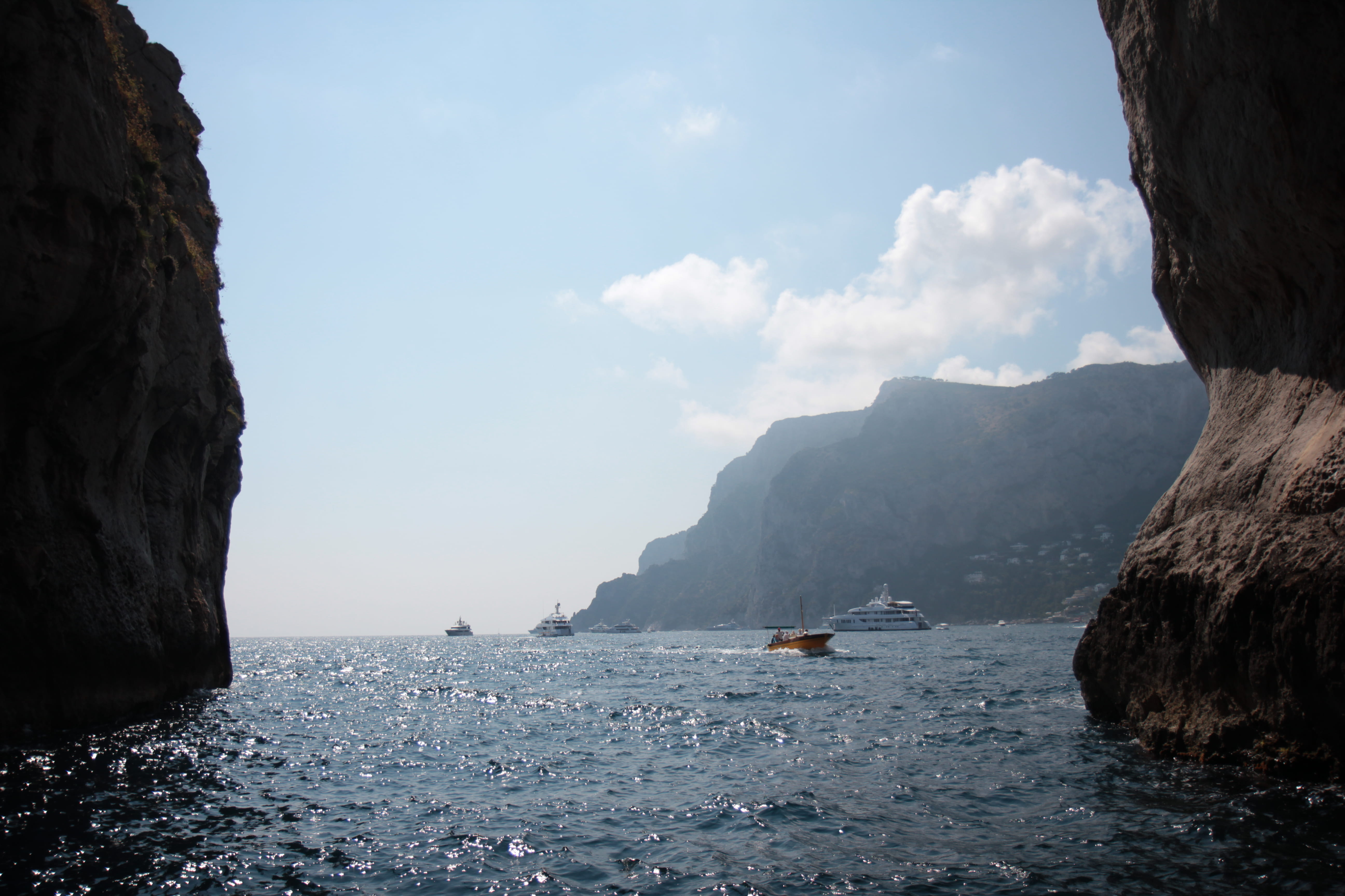 cloud - sky, water, scenics - nature, waterfront, transportation, travel, tranquil scene, rock - object, ad, adventure, mountain, tranquility, italy, sky, HD Wallpaper