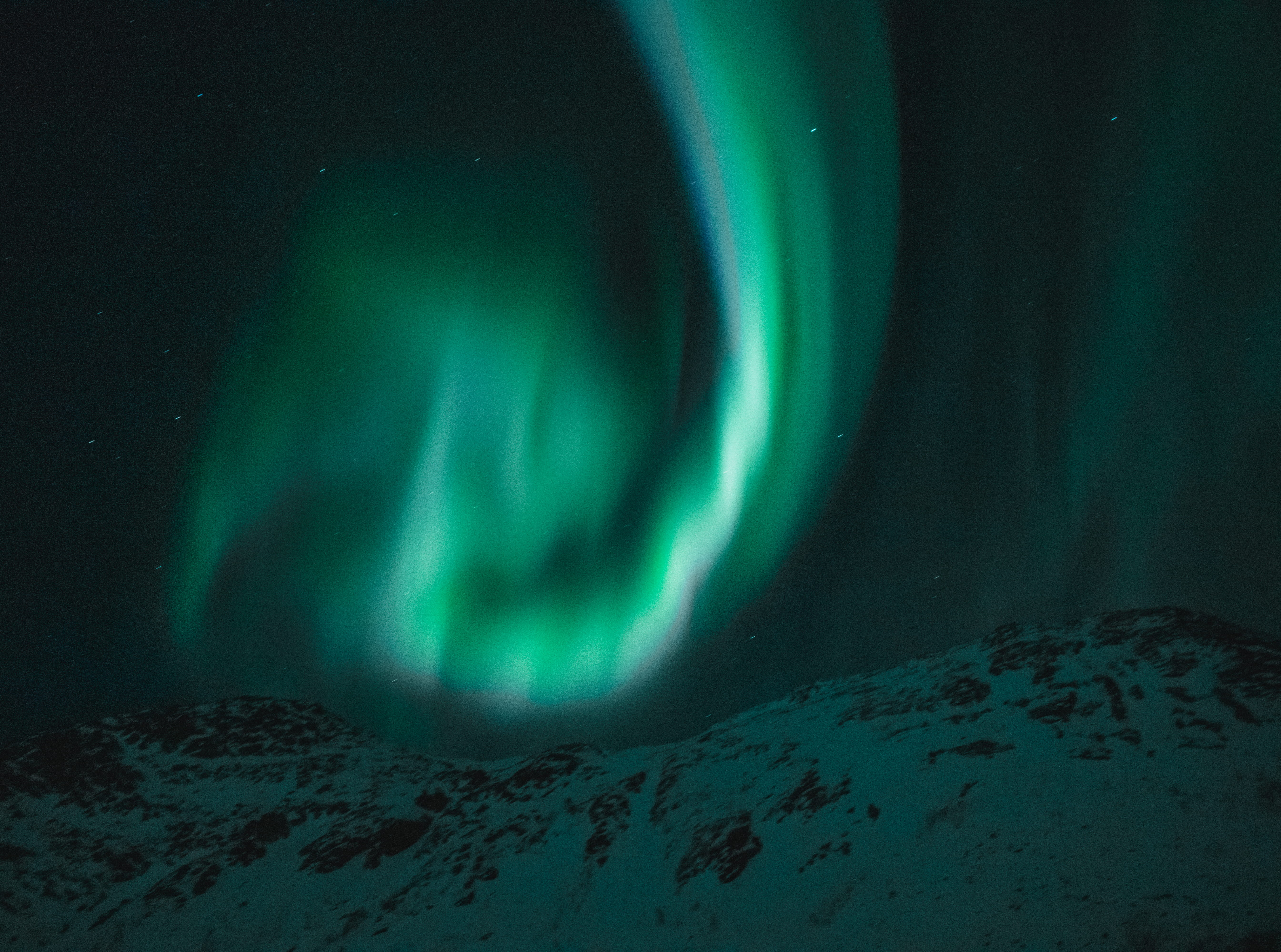 mountain peak, starry, skyscape, space, dark, night, cosmos, altitude, astronomy, mountain, nebula, snow, snowcapped mountain, aurora borealis, HD Wallpaper