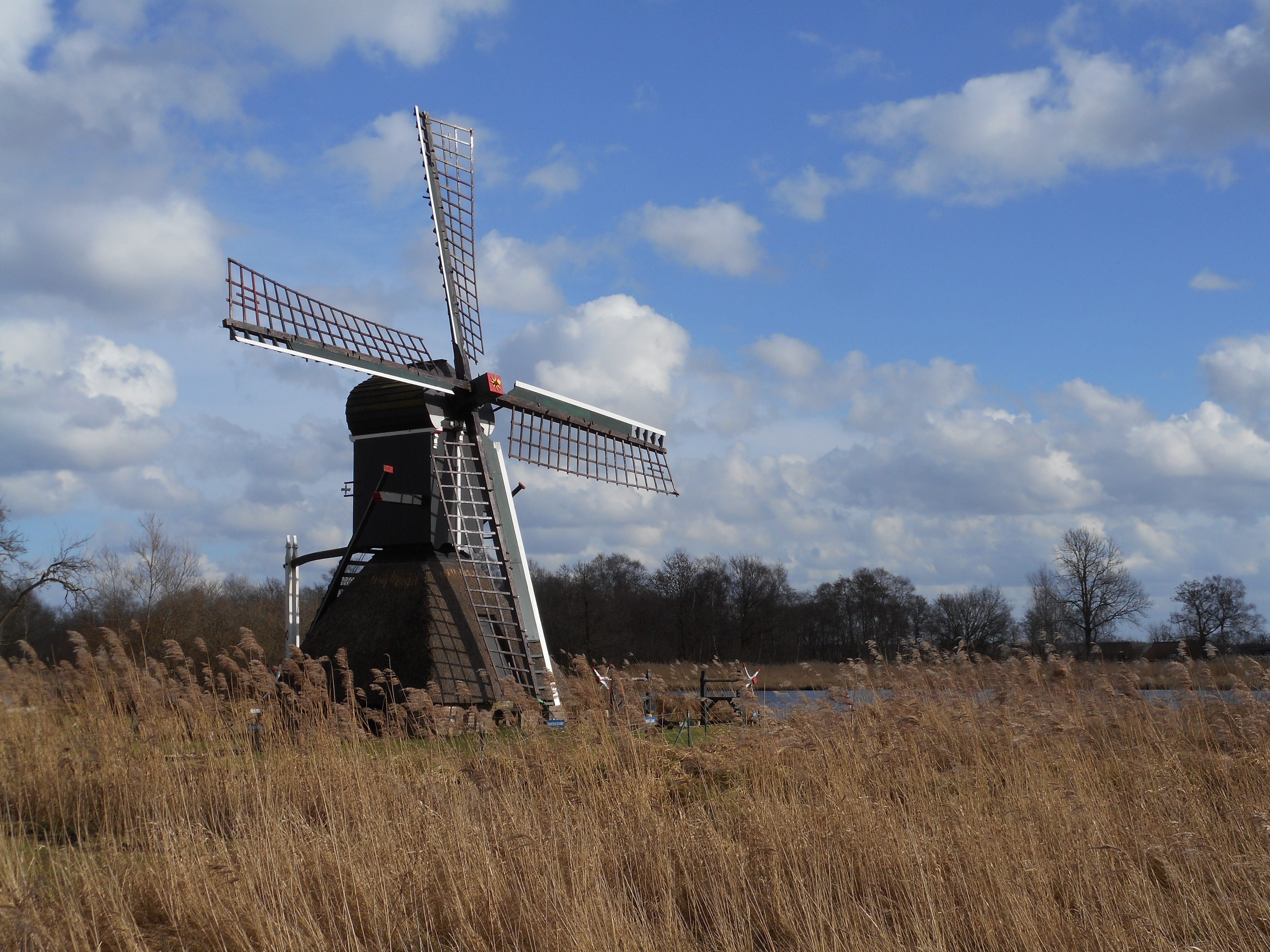 wind turbine, weerribben, rural scene, netherlands, no people, day, cloud - sky, Kalenberg, environmental conservation, technology, 5K, nature, traditional windmill, HD Wallpaper
