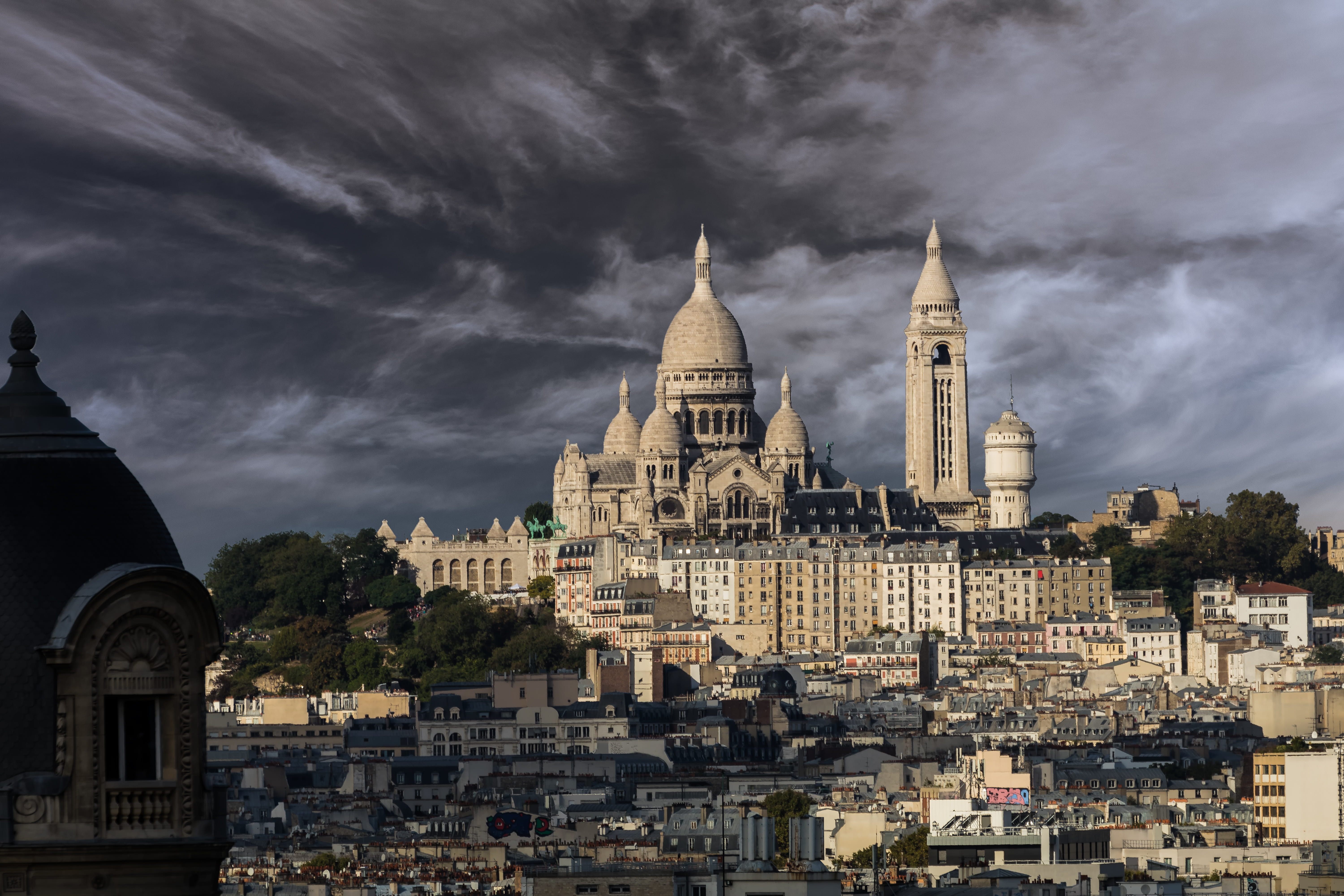 built structure, architecture, place of worship, basil, outdoors, tourism, religion, spire, 5K, history, no people, belief, the past, view of the buttes-chaumont, HD Wallpaper