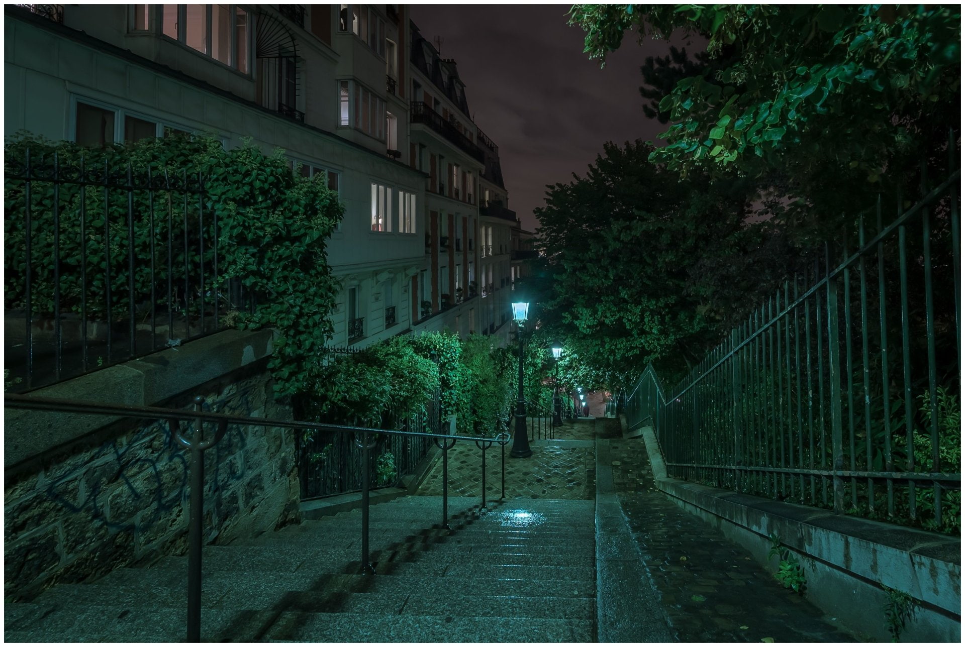 Cities, Stairs, Montmartre, Paris, 1080P, Lamp Post, HD Wallpaper