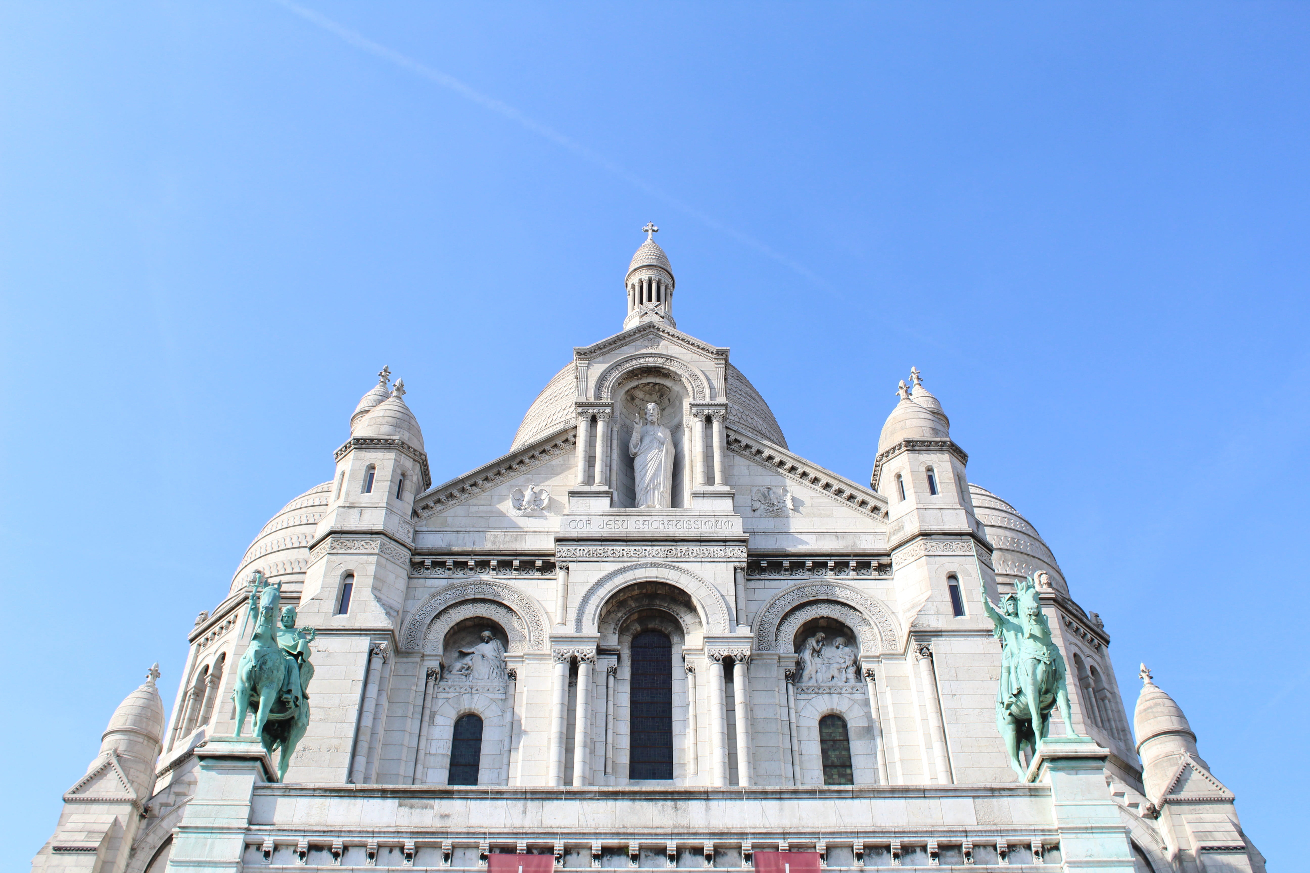 heritage, no people, sacred heart, sacré-coeur, monument, arch, clear sky, spirituality, sky, nature, religion, building, paris, blue, building exterior, HD Wallpaper