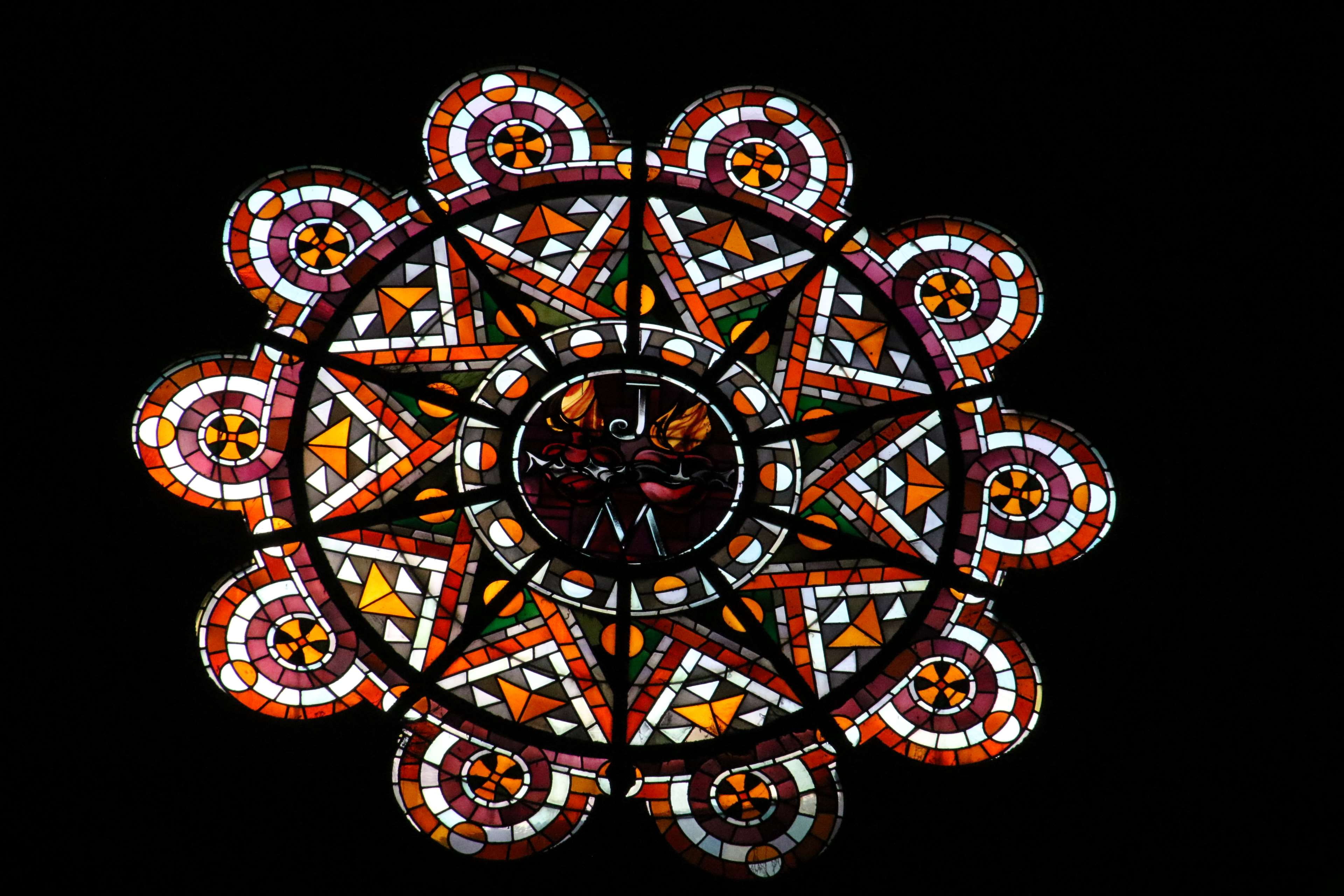 sacr coeur, design, 4K, church, cathedral, illuminated, amusement park ride, architecture, geometric shape, paris, stained glass, art and craft, arts culture and entertainment, HD Wallpaper