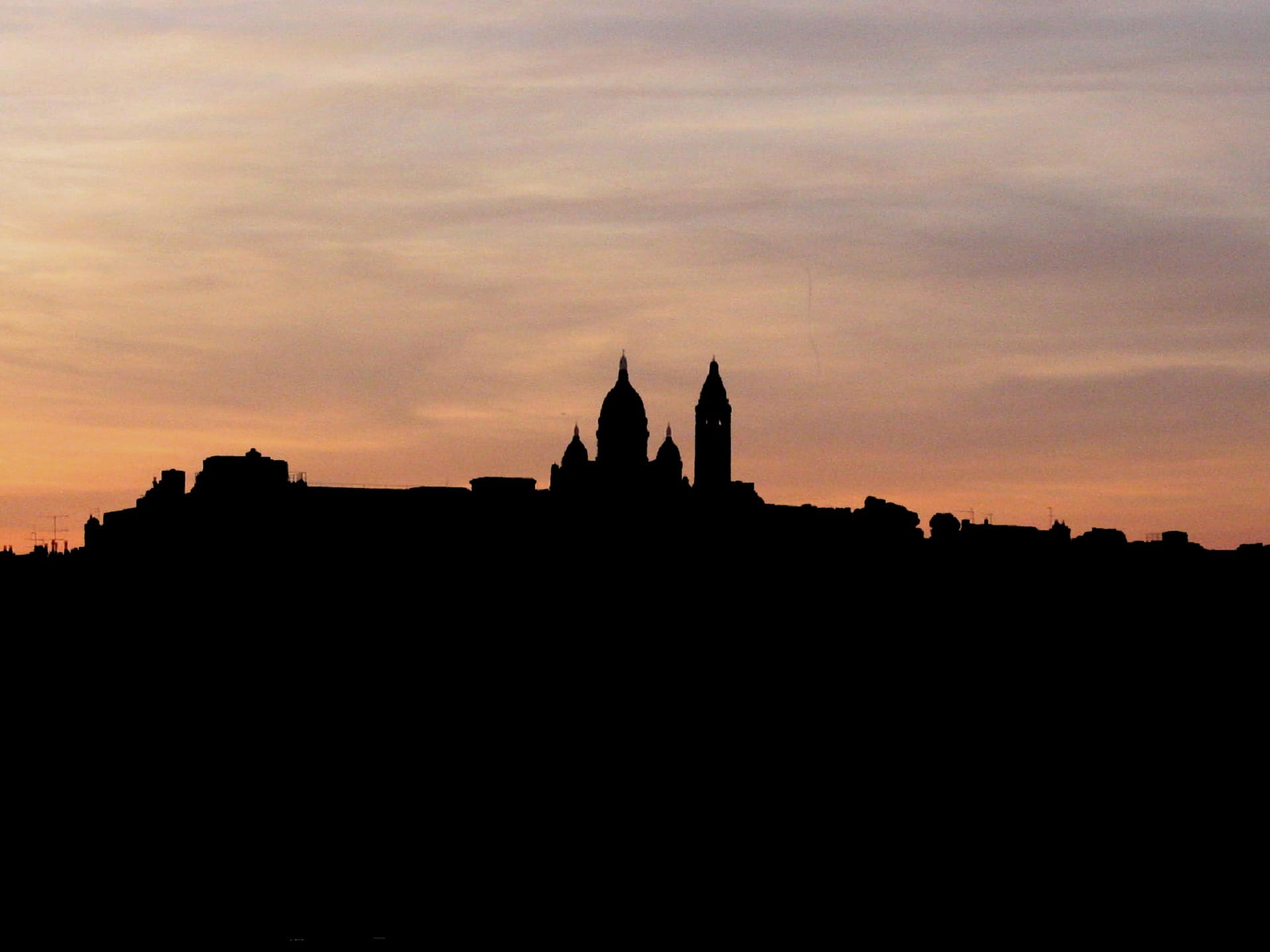 history, travel destinations, dusk, copy space, place of worship, shadow, cloud - sky, no people, silhouette, sky, belief, architecture, orange color, sacre coeur, HD Wallpaper