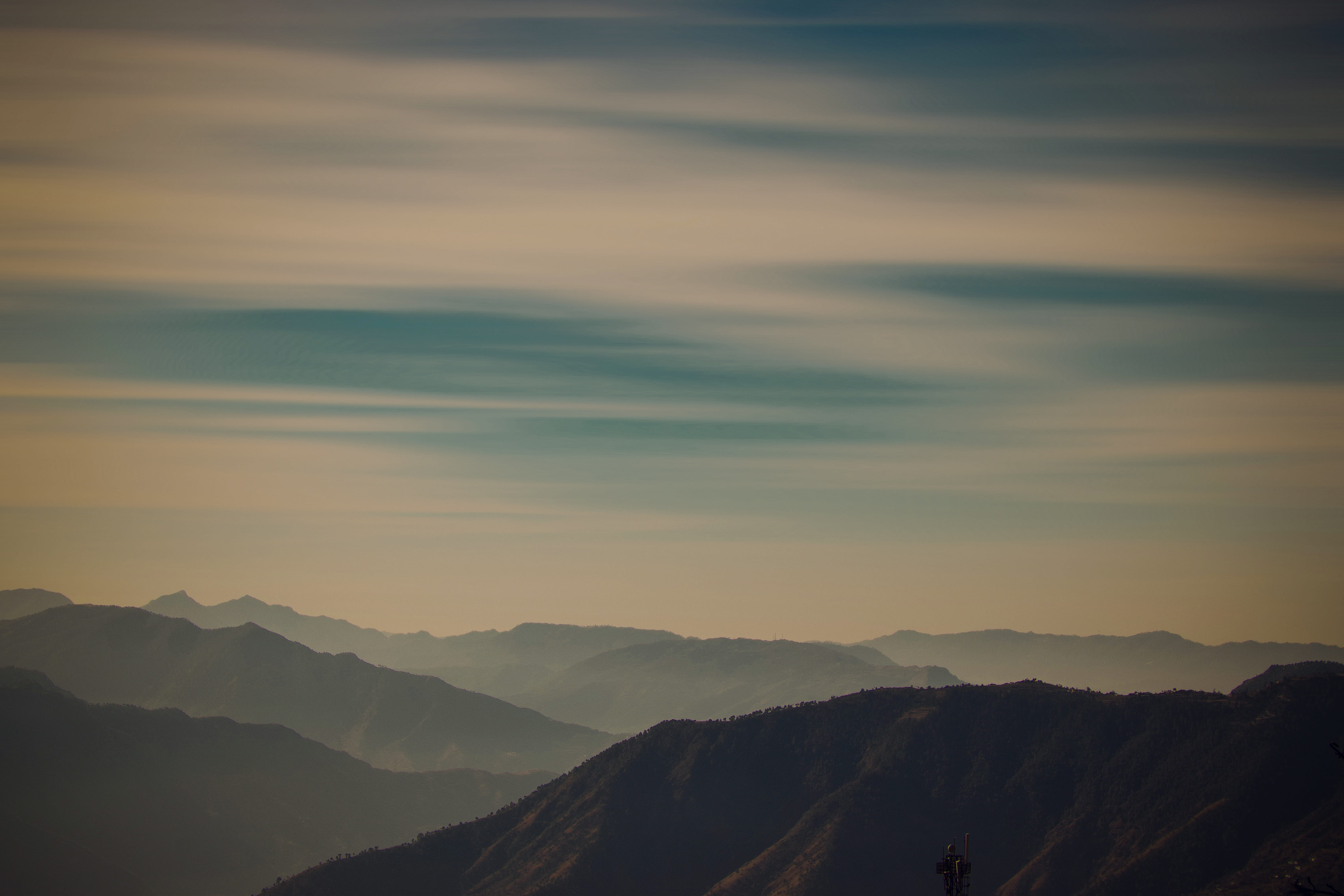 shimla, 5K, beauty in nature, outdoors, tranquility, remote, cloud - sky, sky, sunset, scenics - nature, no people, majestic, non-urban scene, mountain range, HD Wallpaper