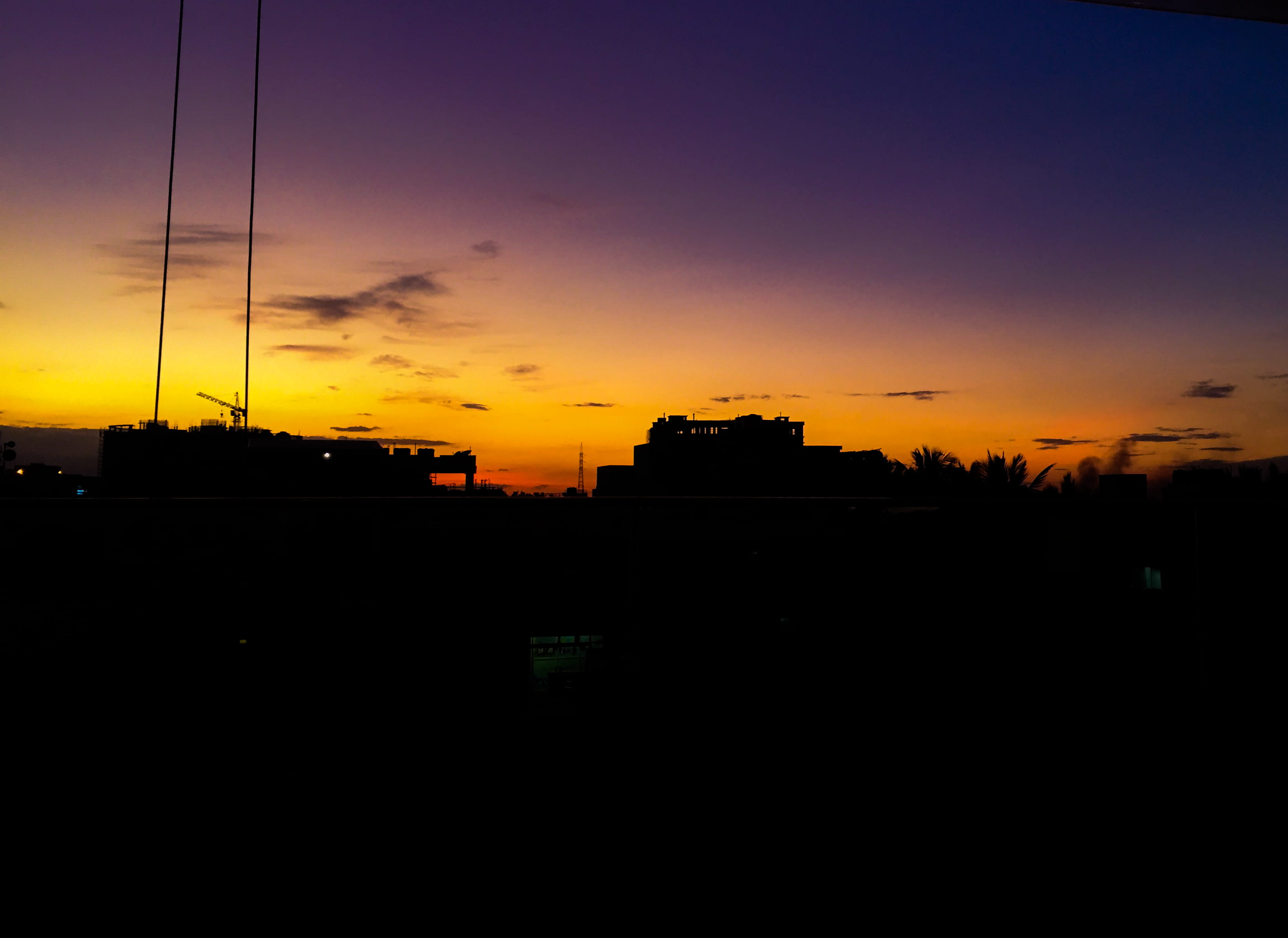 tranquil scene, copy space, built structure, building exterior, electricity, nature, bengaluru, building, tranquility, architecture, sky, outdoors, dark, HD Wallpaper