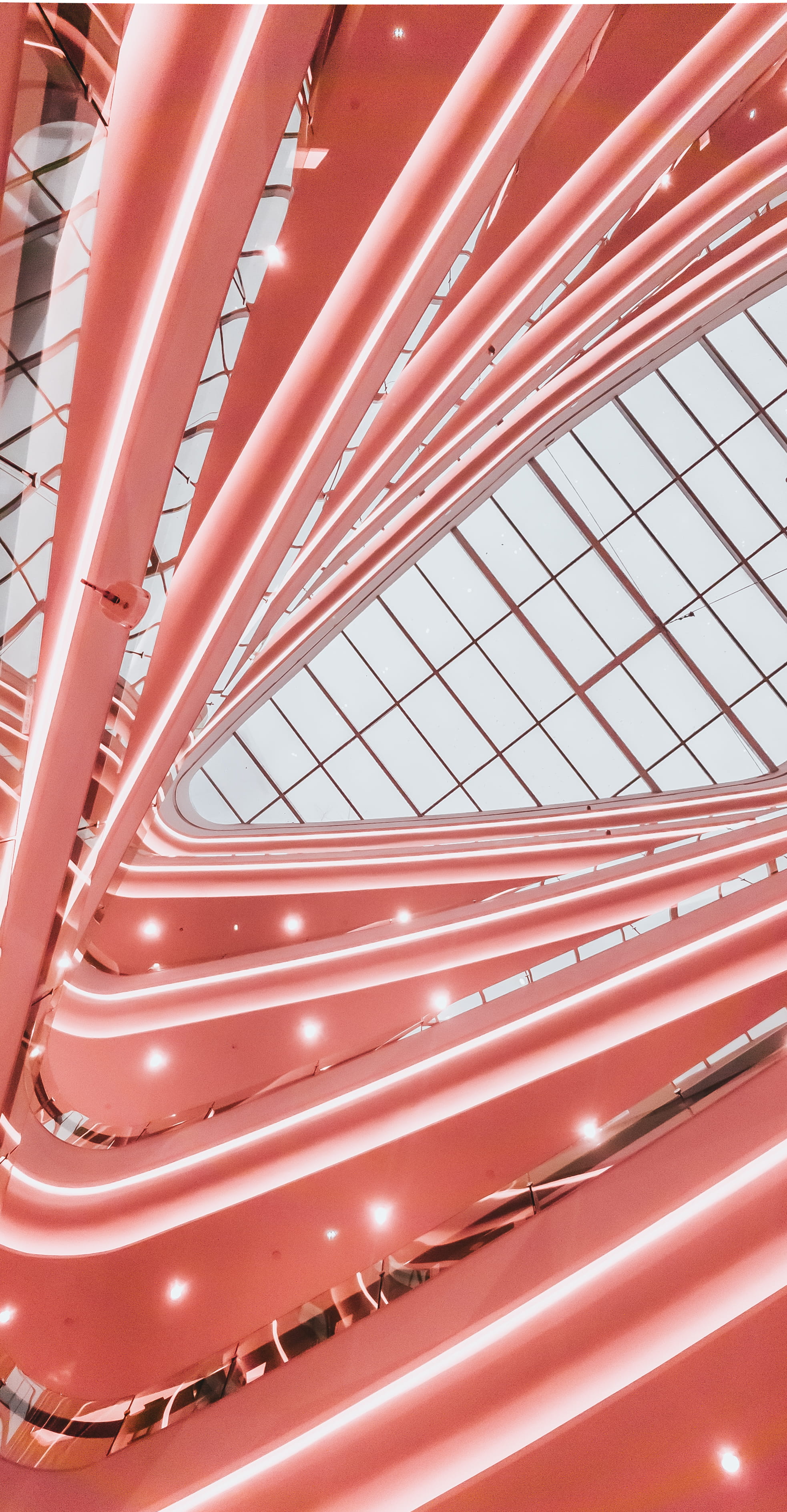 way, flare, china, handrail, order, built structure, road, pattern, no people, modern, window, car, transportation, travel, ceiling, indoors, Phone HD Wallpaper