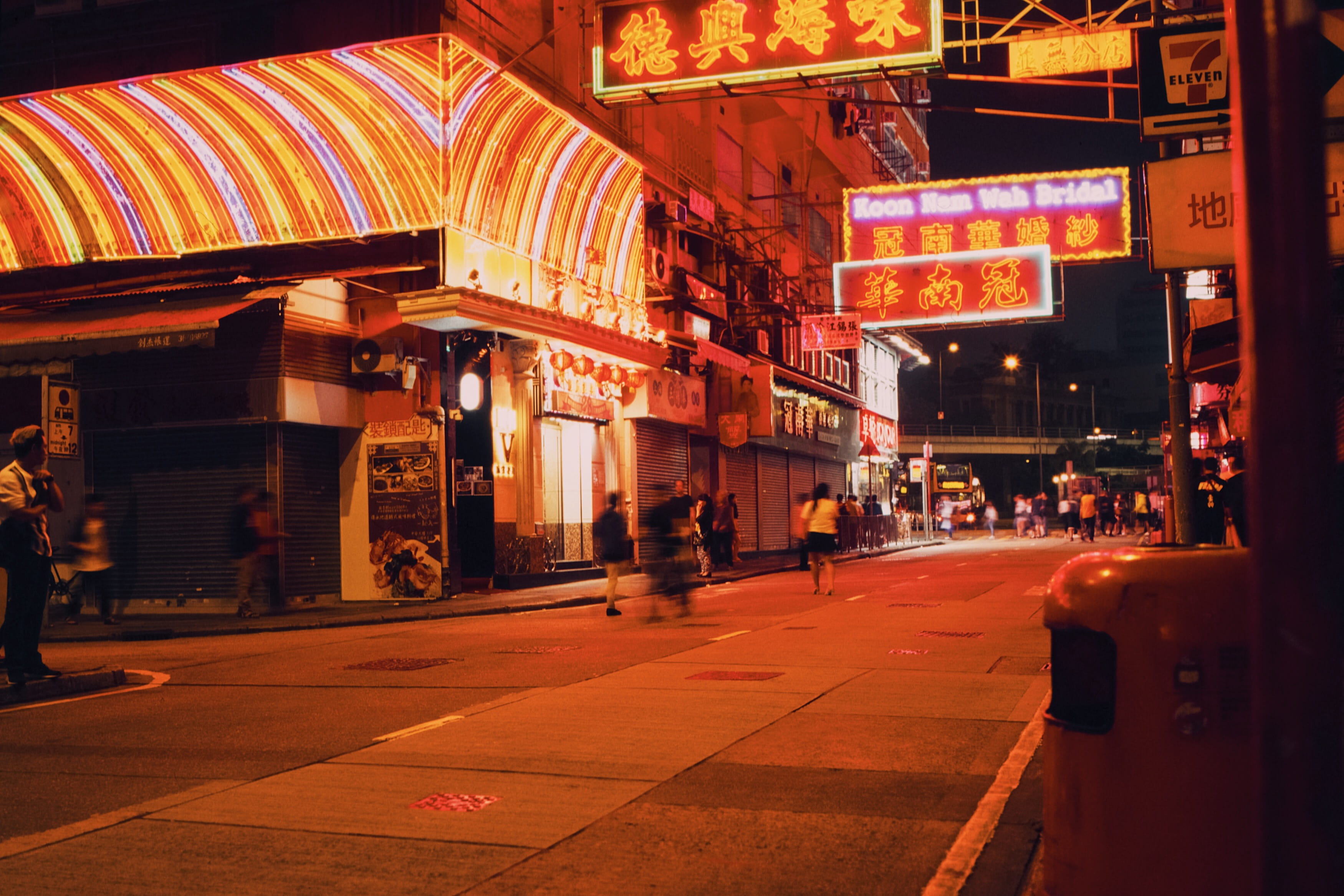 street, the way forward, walkway, text, architecture, temple street, people, sign, multi colored, passing, transportation, built structure, dusk, night, HD Wallpaper