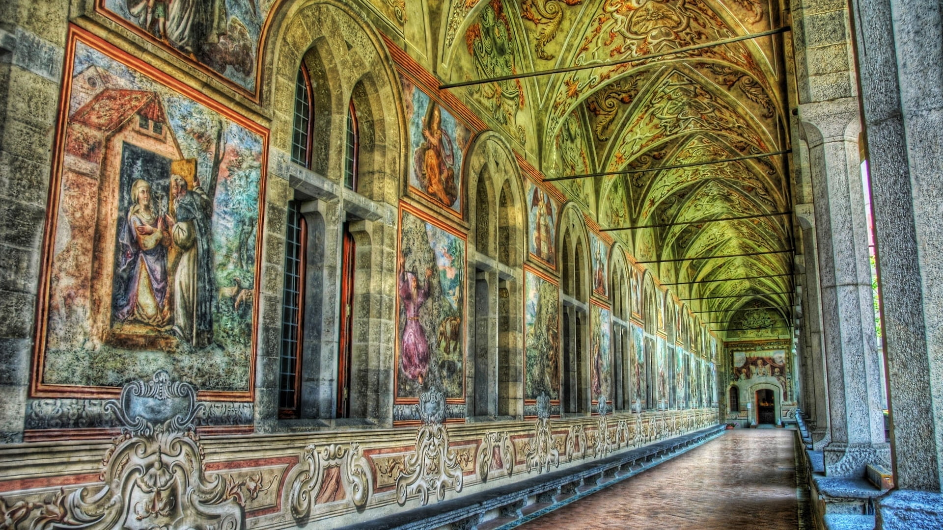 painting, outdoors, building exterior, built Structure, day, travel, creativity, old, representation, travel Destinations, mural, 1080P, hdr, catholicism, HD Wallpaper