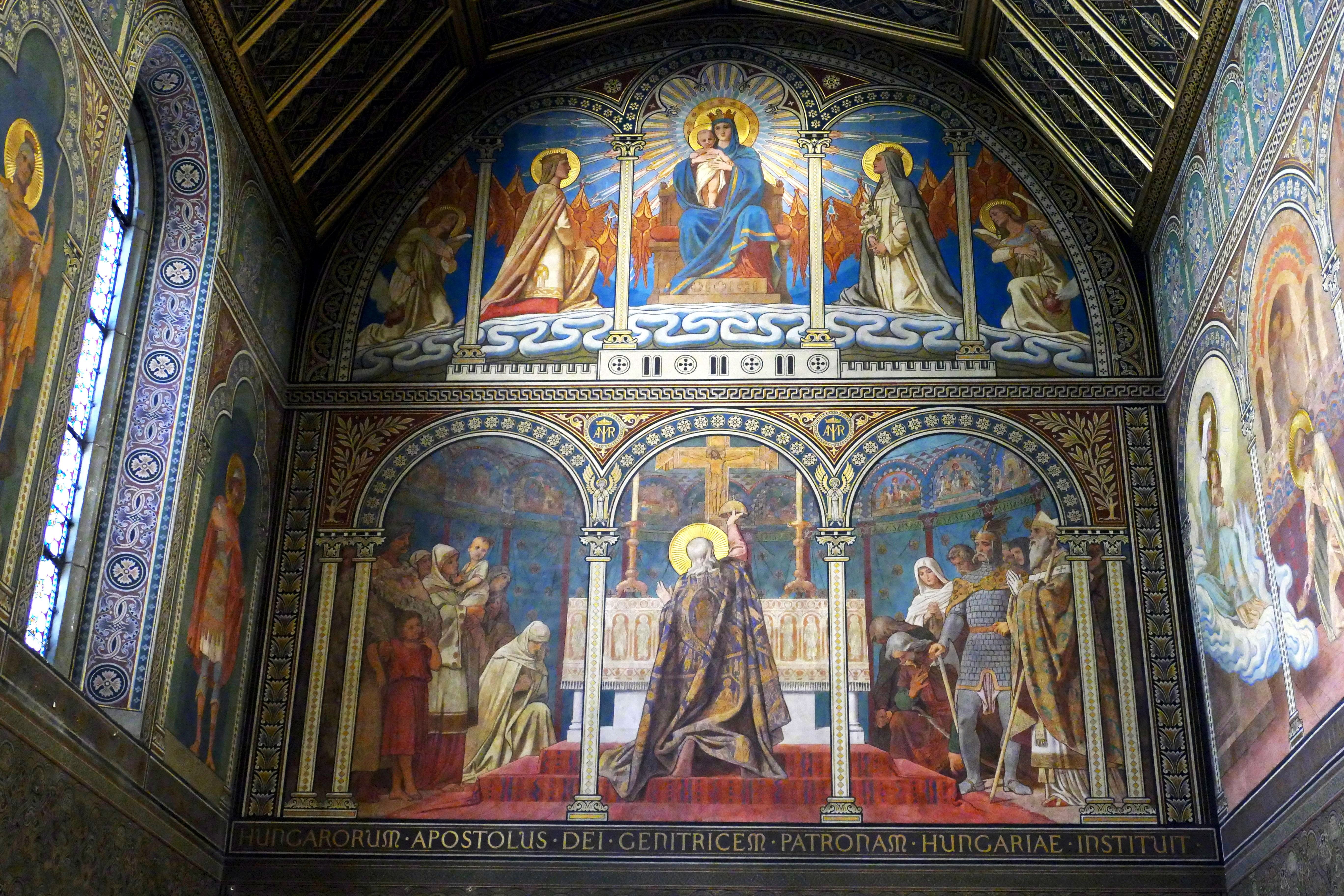 five churches, capital of culture, mural, no people, old town, art and craft, belief, madonna, sculpture, indoors, altar, spirituality, city, representation, HD Wallpaper