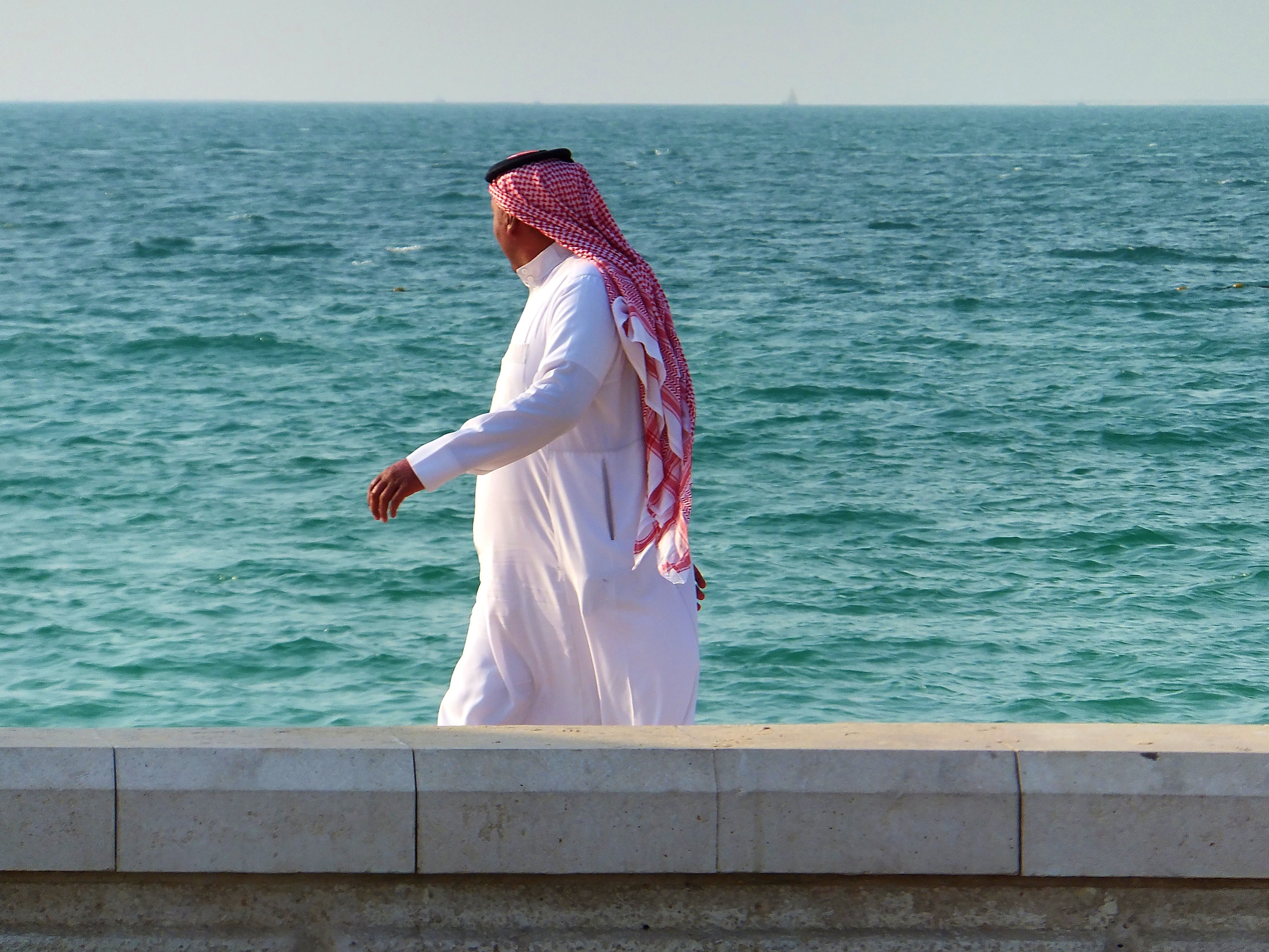 clothing, one person, leisure activity, sheik, side view, lifestyles, three quarter length, muslim, arab, sky, real people, horizon, looking at view, beauty in nature, HD Wallpaper