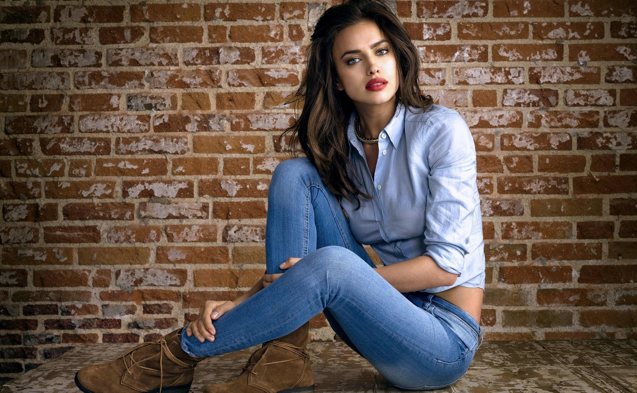 actress, women, vip, jeans, 1080P, celebrities, sheik, irina, sensuality, HD Wallpaper